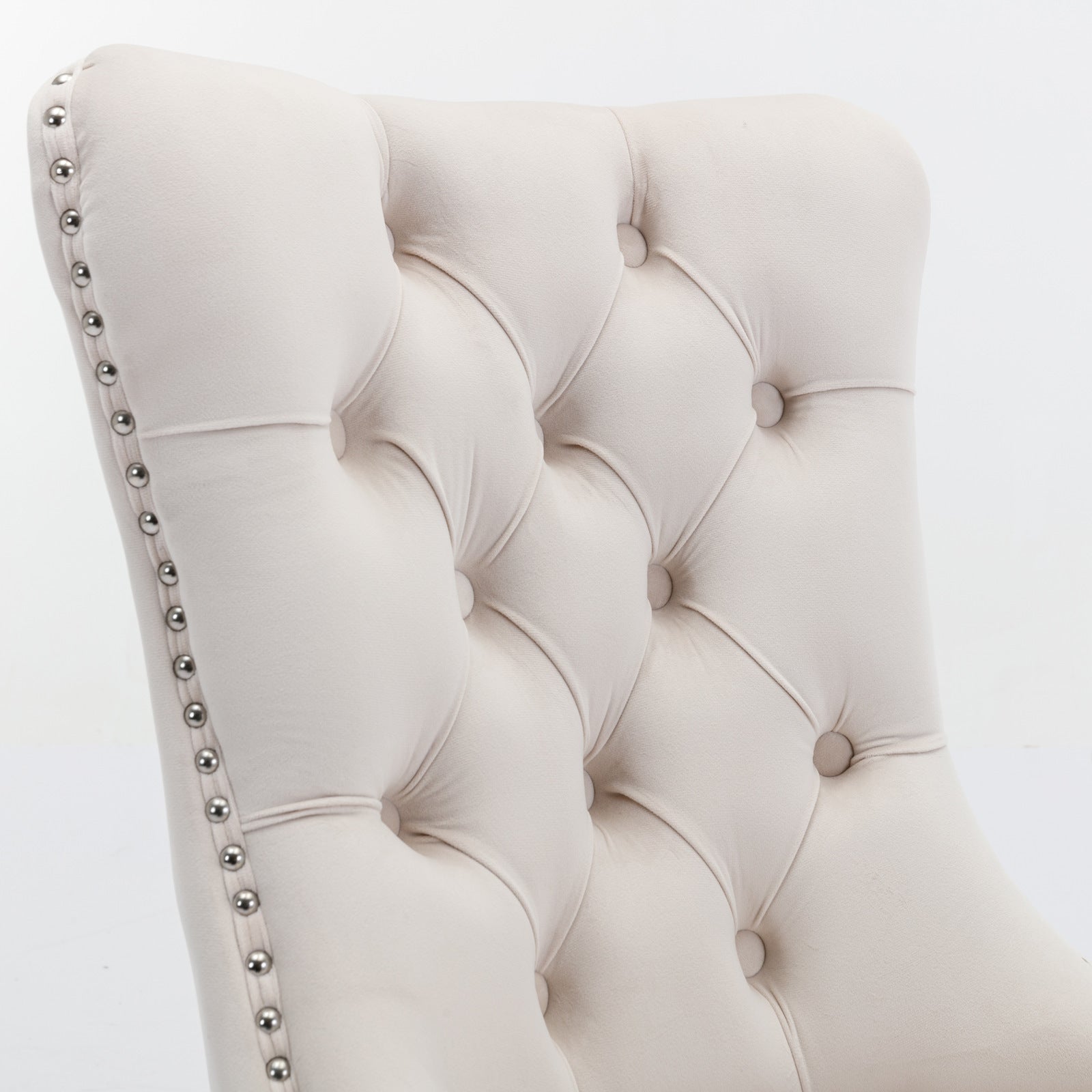 Modern High-end Tufted Solid Wood Velvet Dining Chairs (Set of 2)