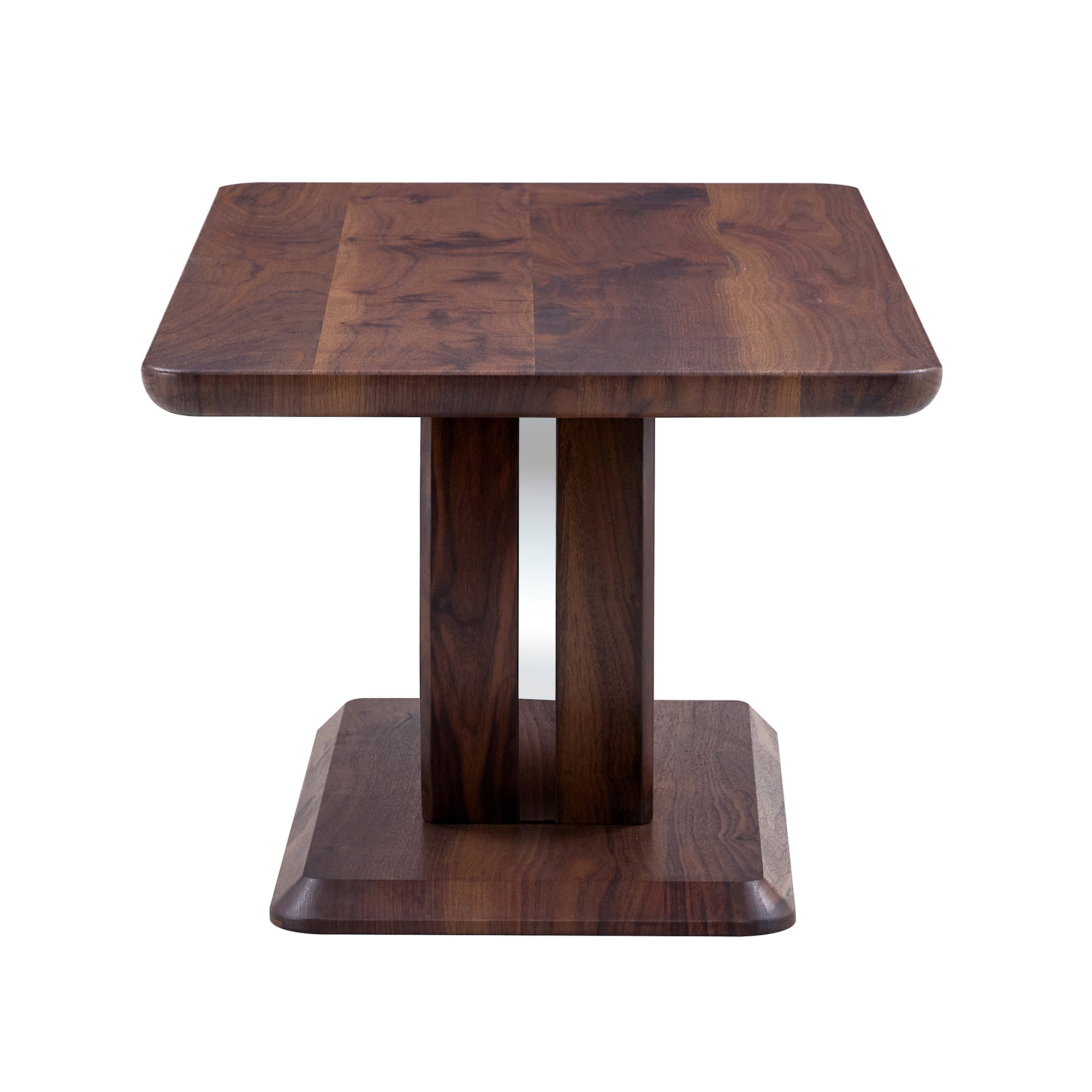 Modern Minimalist Walnut Dark Brown Rectangular Coffee Table