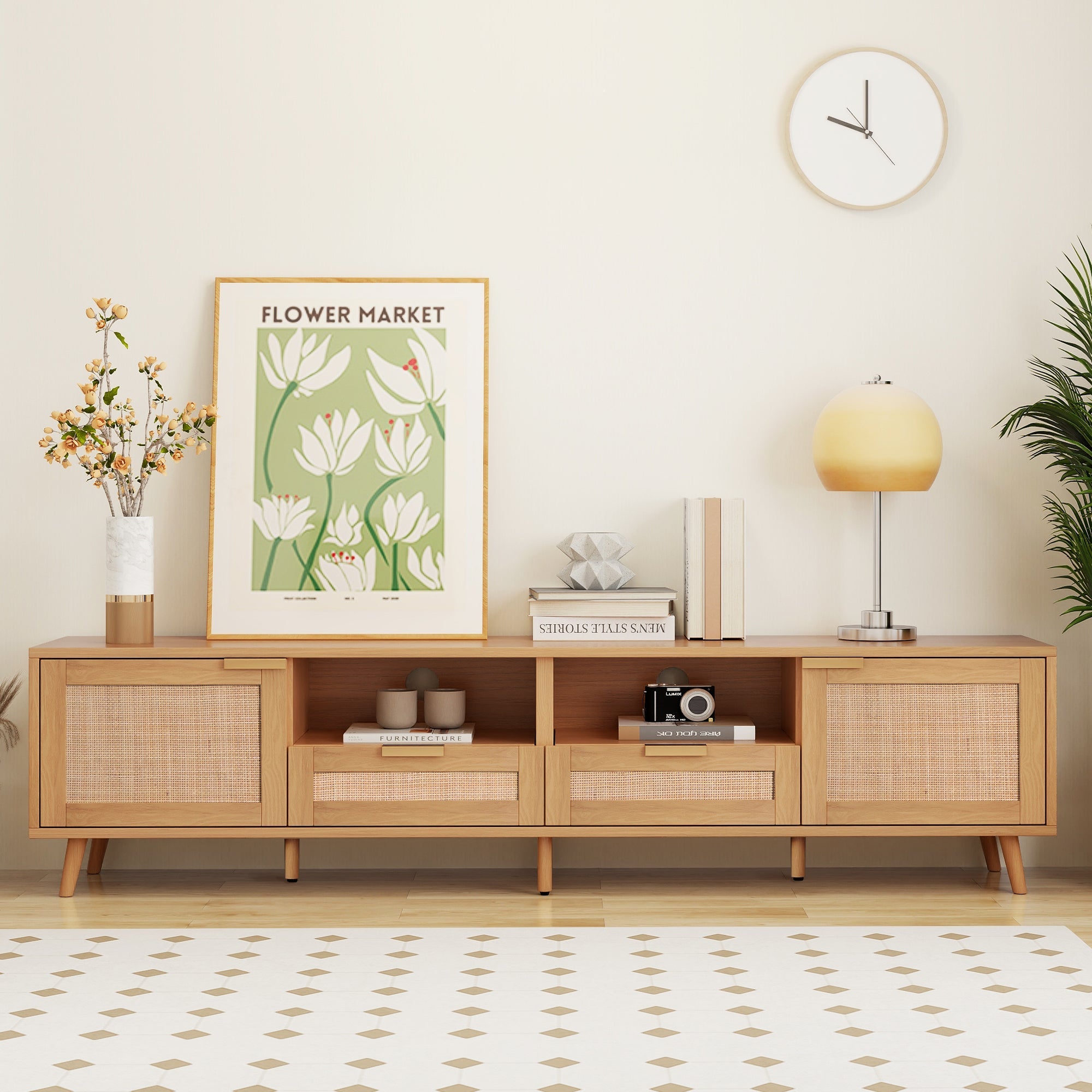 Modern Rattan TV Stand for TVs