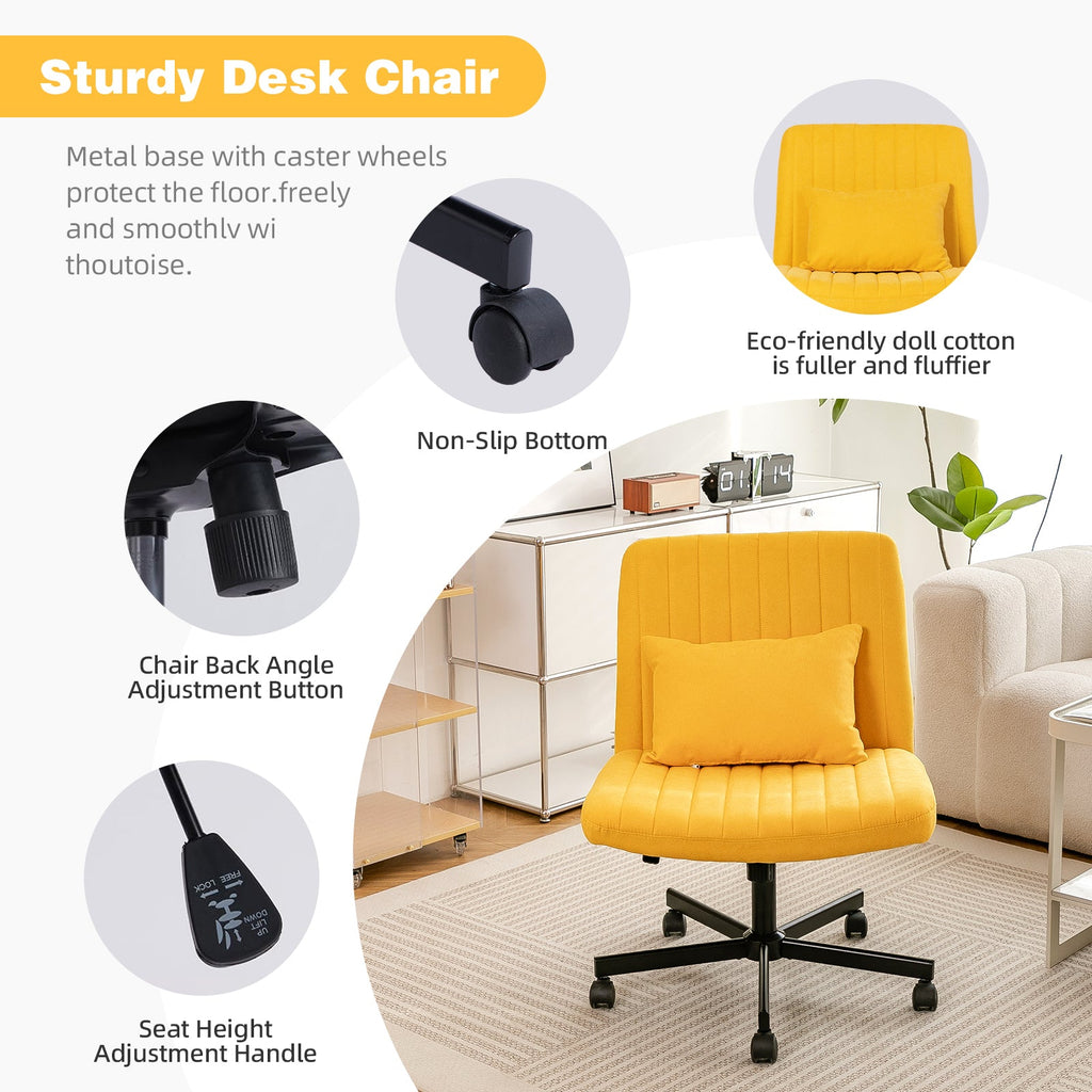 Criss Cross Armless Office Chair with Wheels