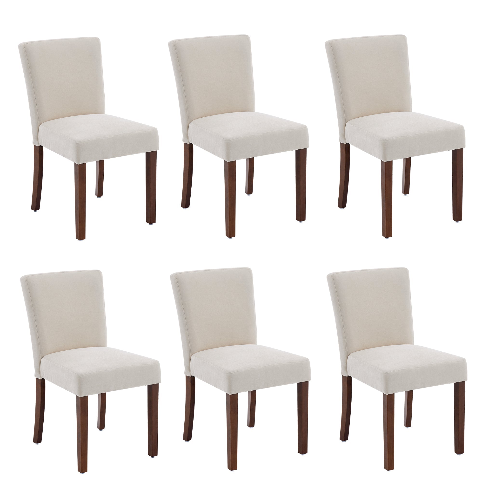 Firmoz Modern High-Back Dining Chairs with Rubberwood Legs