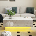 White Coffee Table with Sliding Tabletop