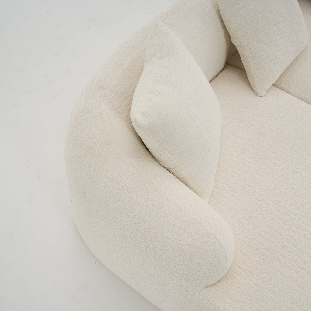 Boneless L-Shape Sectional Sofa with Curved Chaise