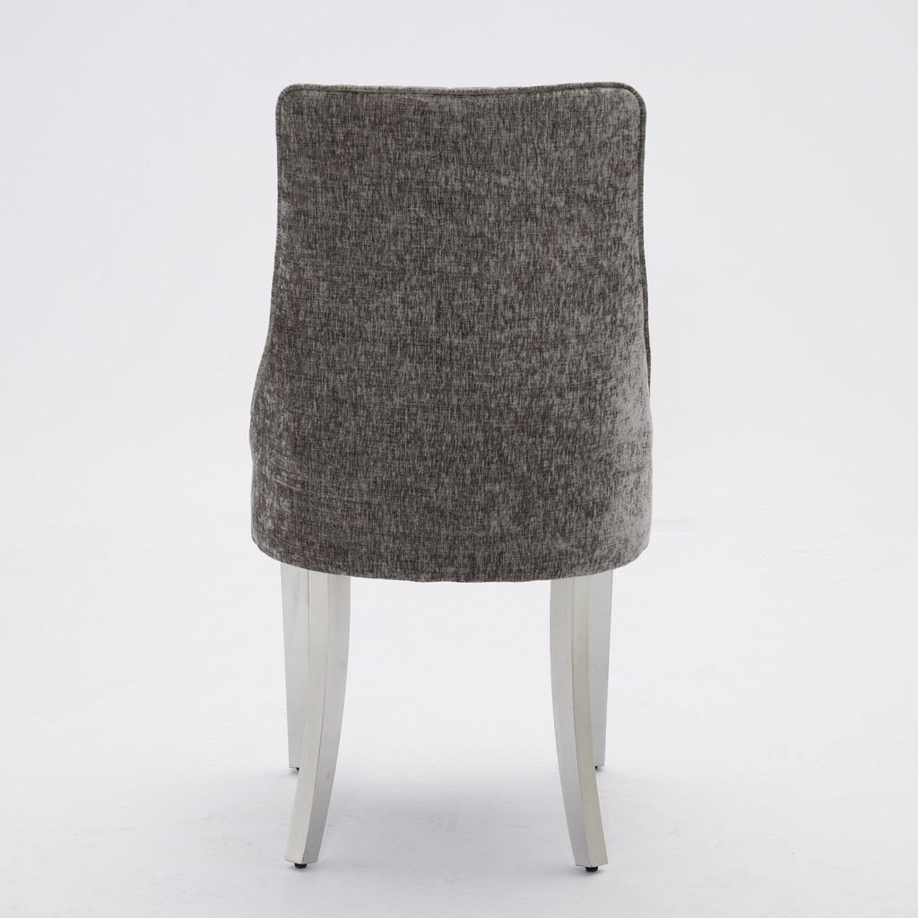 Rayon Cloth Flocking Chenille Dining Chairs (Set of 2 )