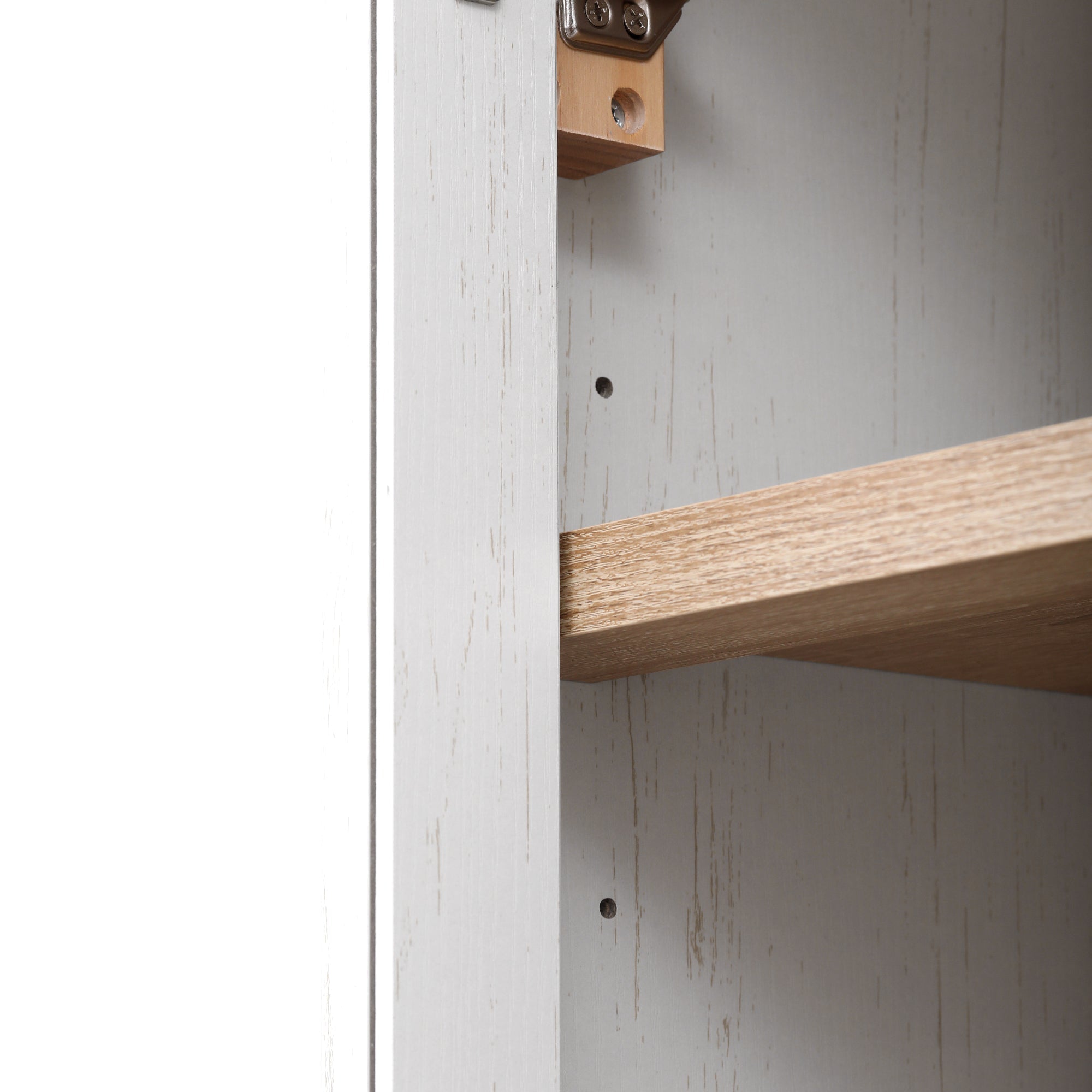 71” Tall Arched Modern Farmhouse Kitchen Pantry Cabinet with 2 Large Drawers