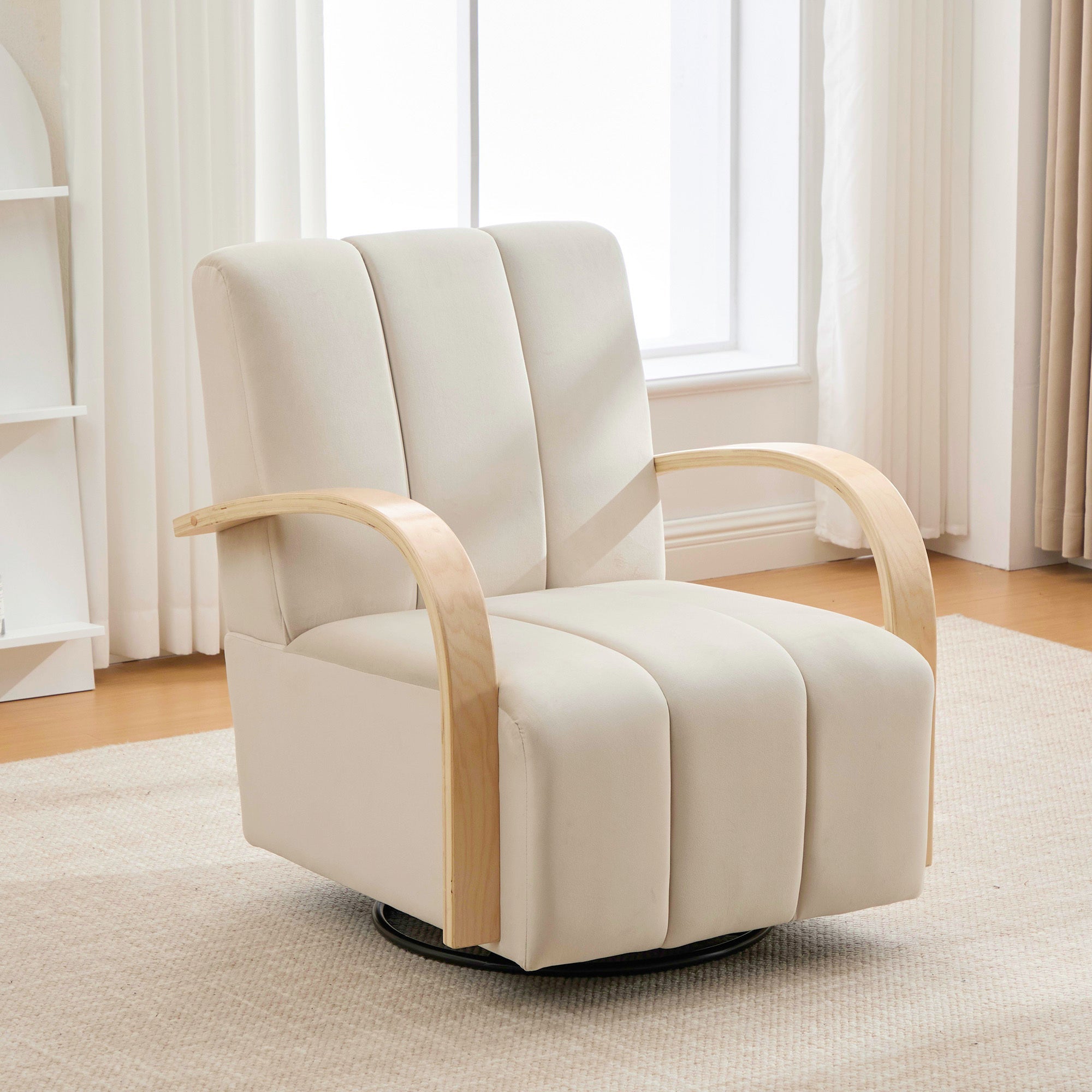 Modern Upholstered 360° Swivel Accent Chair