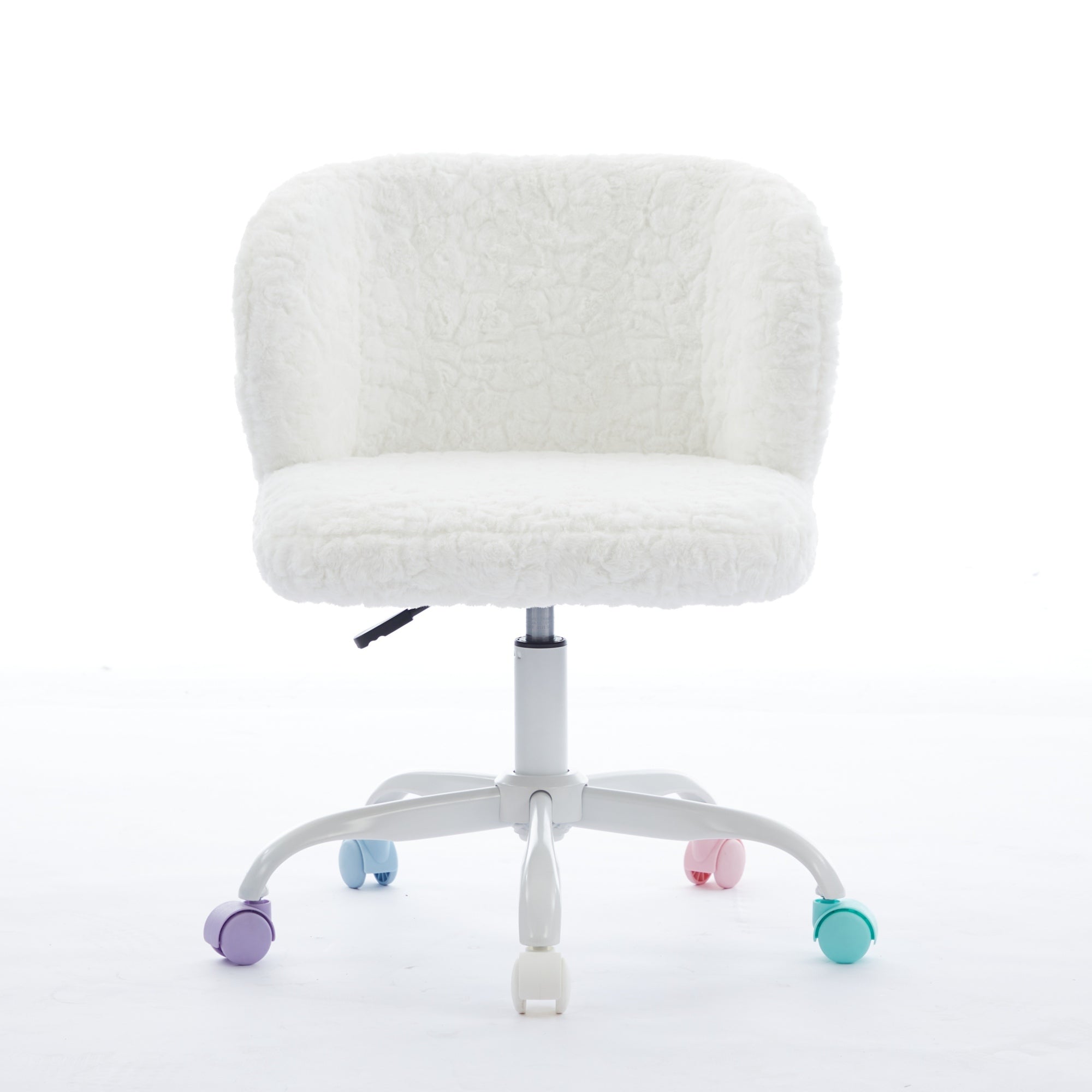 Artificial Rabbit Hair Adjustable Office Chair with Metal Base