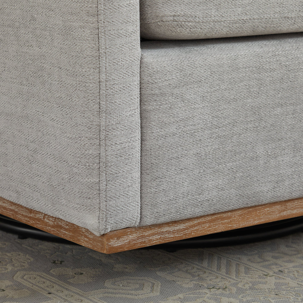 Modern Square Chenille Upholstered Swivel Accent Chair
