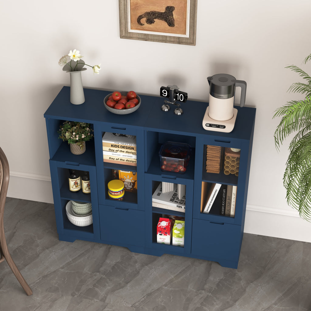 MDF Painted Cabinet with Glass Doors