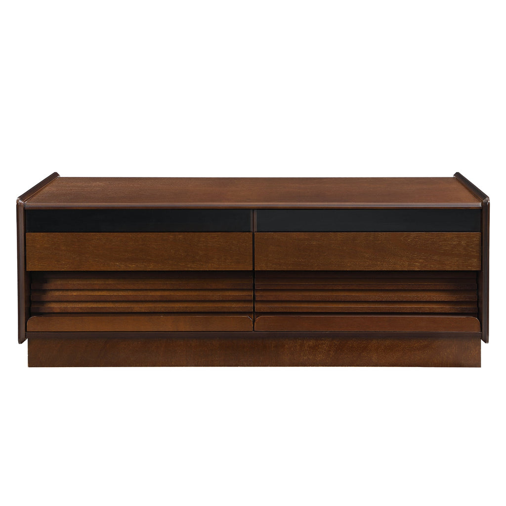 Modern 47.2' Wood Coffee Table with Fluted Style