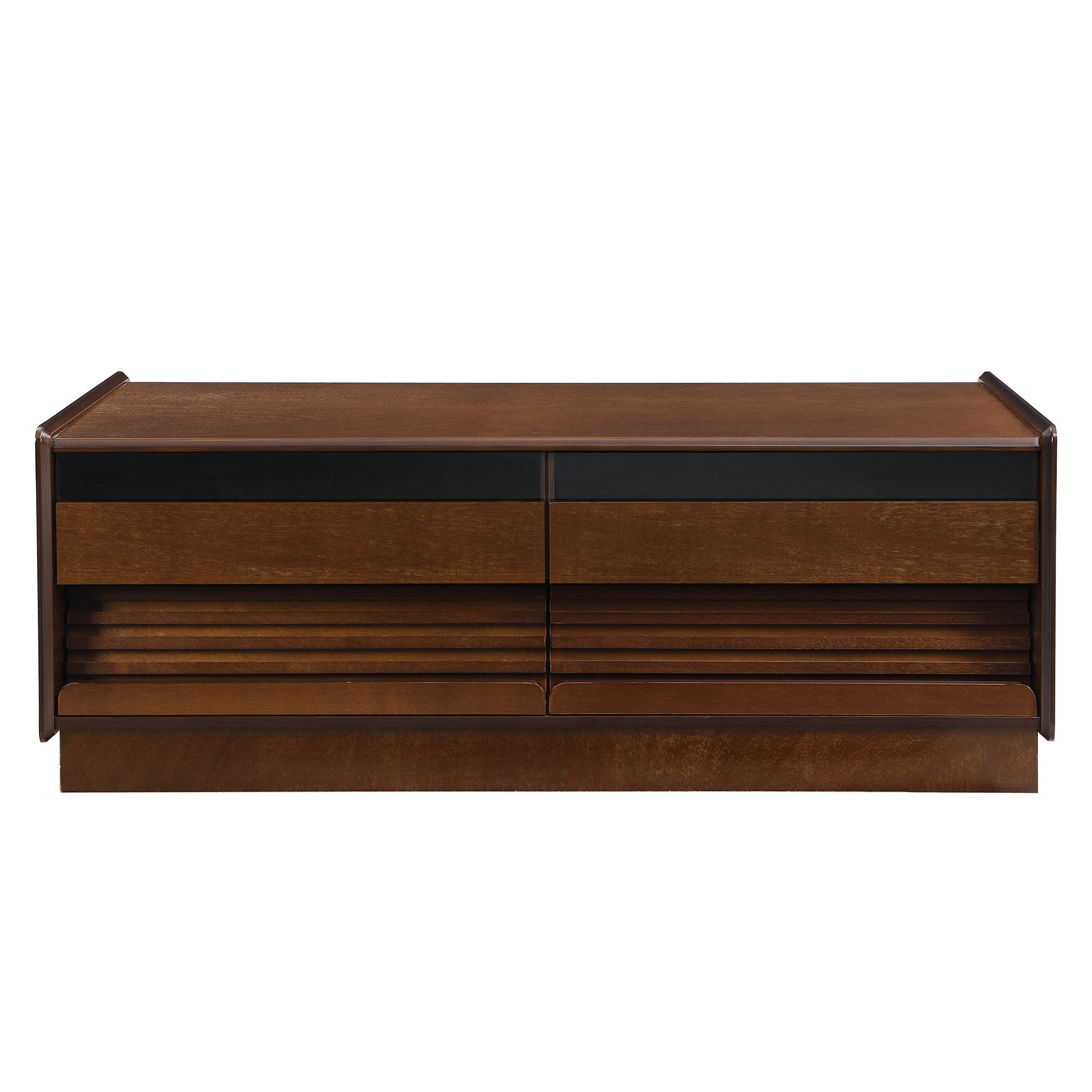 Modern 47.2' Wood Coffee Table with Fluted Style