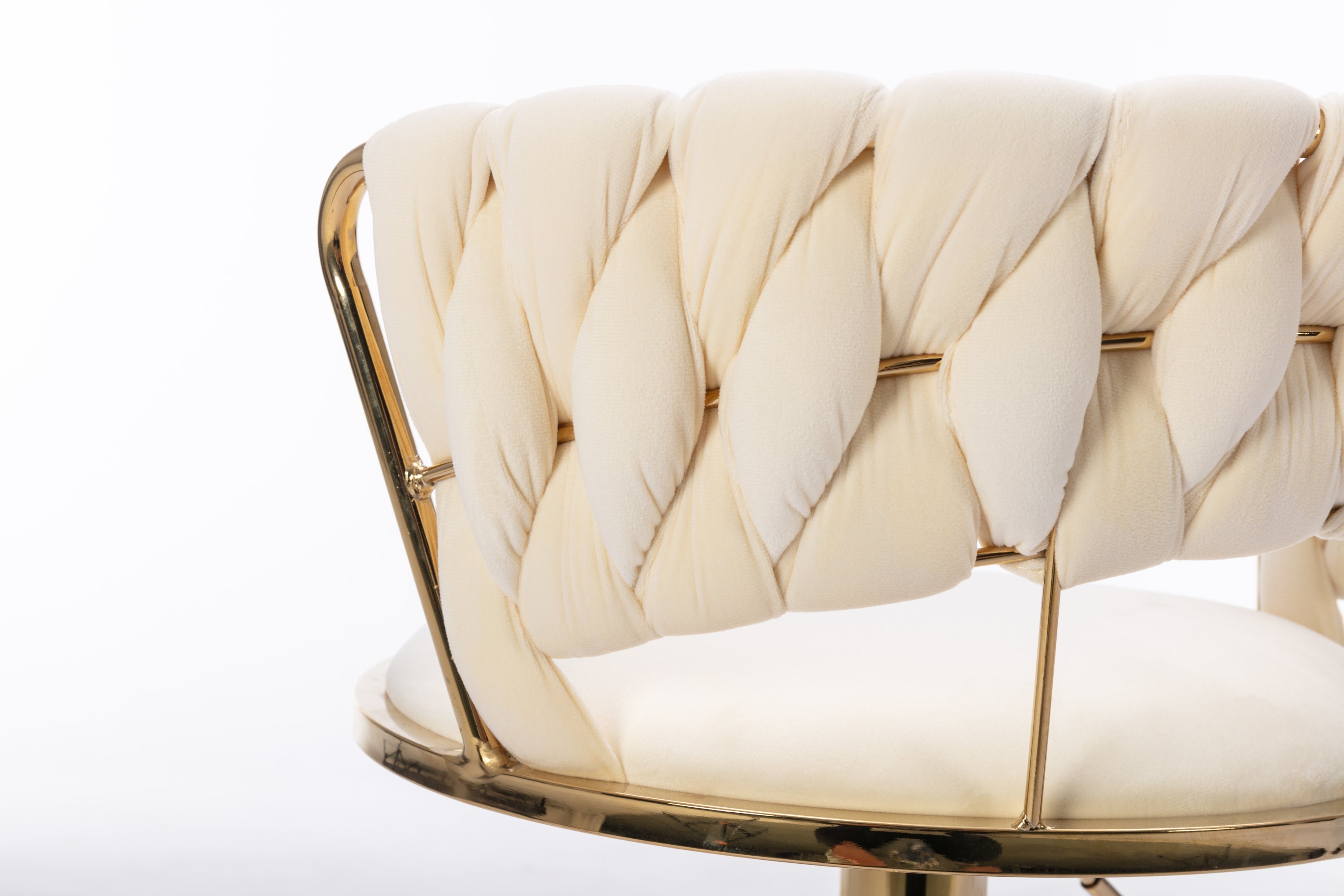 Swivel Height Adjustable Velvet Bar Stools with Golden Leg (Set of 2 )