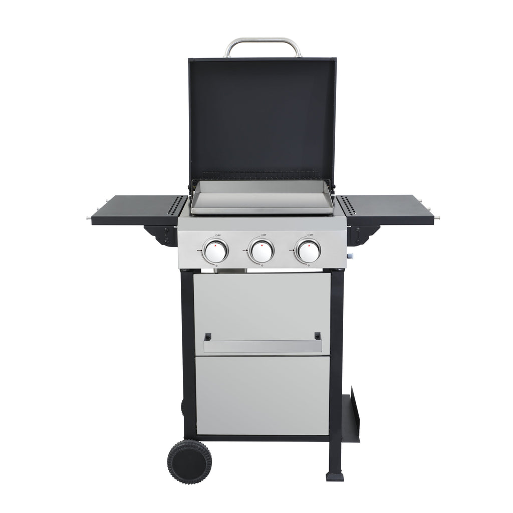 3 Burner Propane Gas BBQ Grill 36900BTU Stainless Steel Cooking Surface Foldable Table