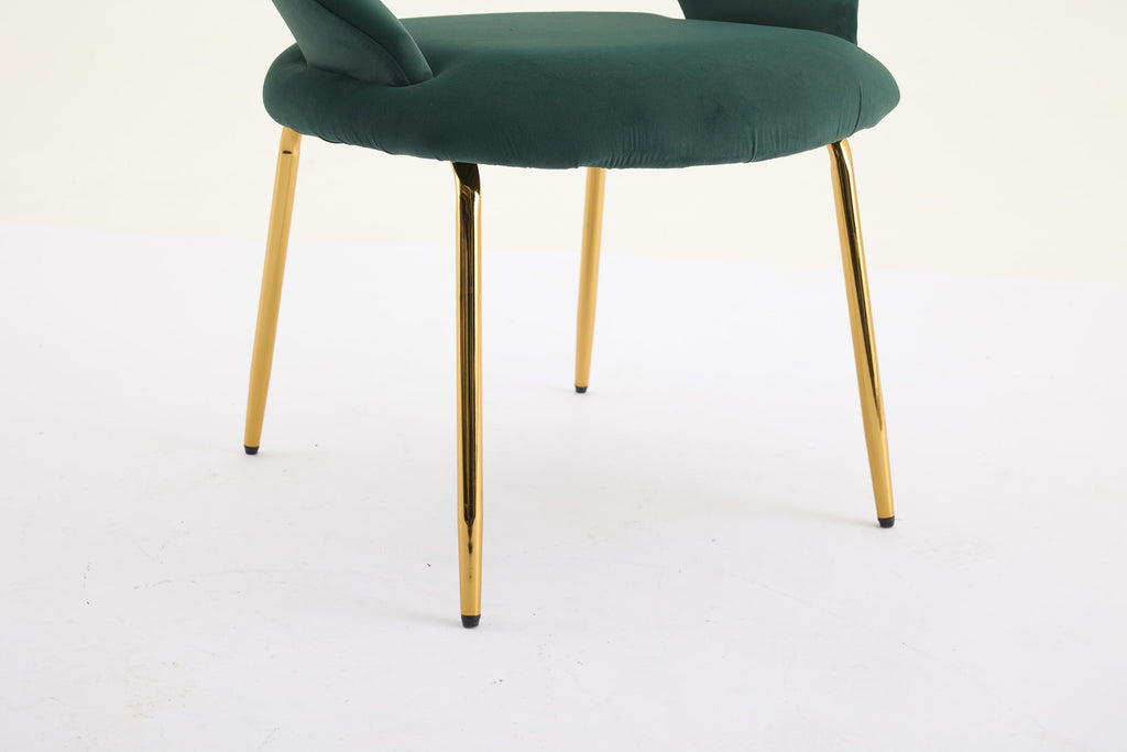 Velvet/Teddy Fabric Dining Chairs with Curved Backrest