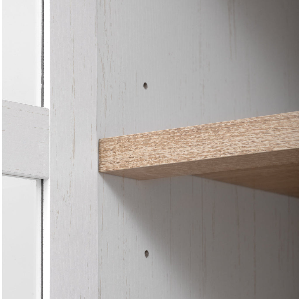 71" Tall Arched Farmhouse Kitchen Pantry Cabinet with Door Shelves