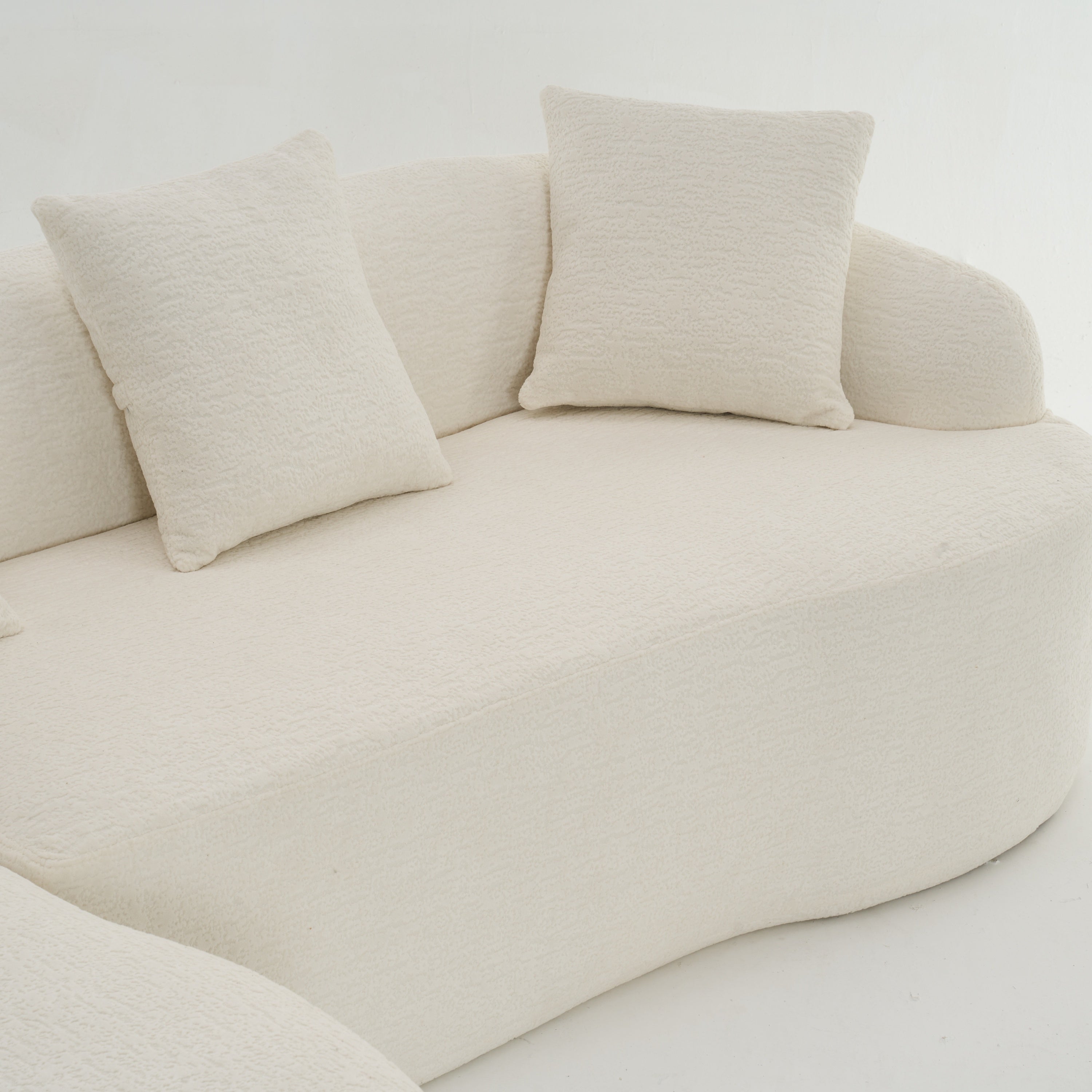 Boneless L-Shape Sectional Sofa with Curved Chaise