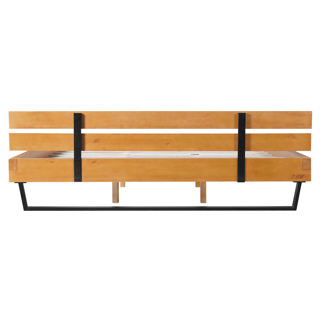 Natural Pine Wood Queen/King Size Bed Frame
