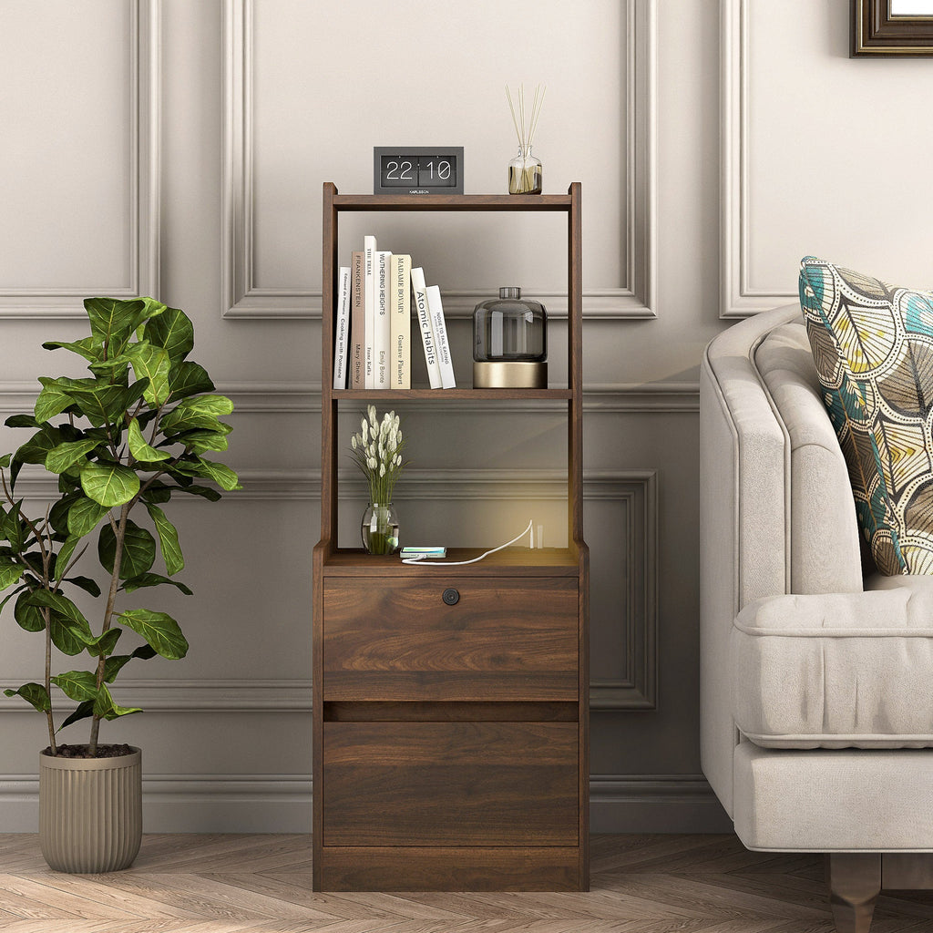 Modern Smart Nightstand with Charging Station