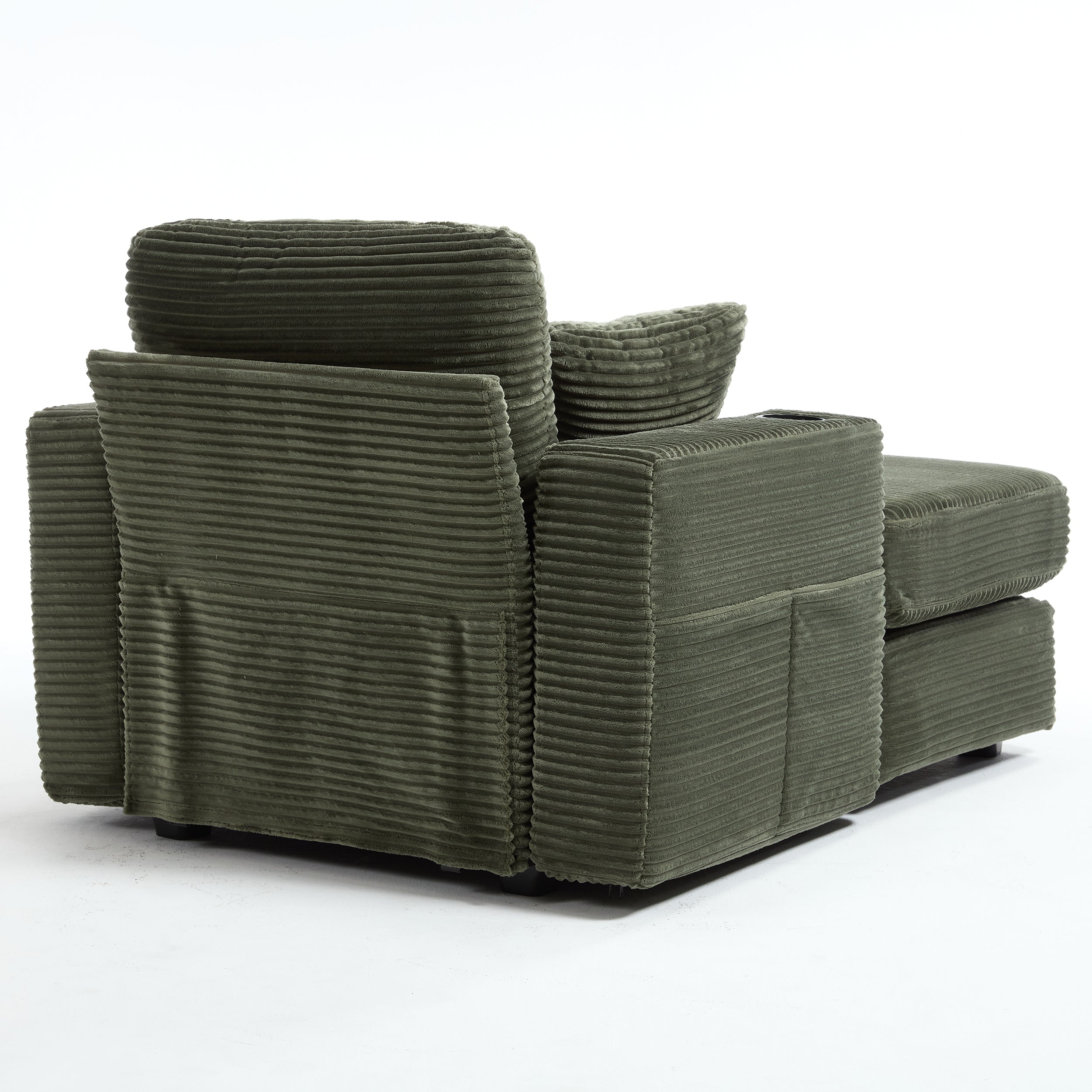 Corduroy Upholstered Chaise Lounge Sofa