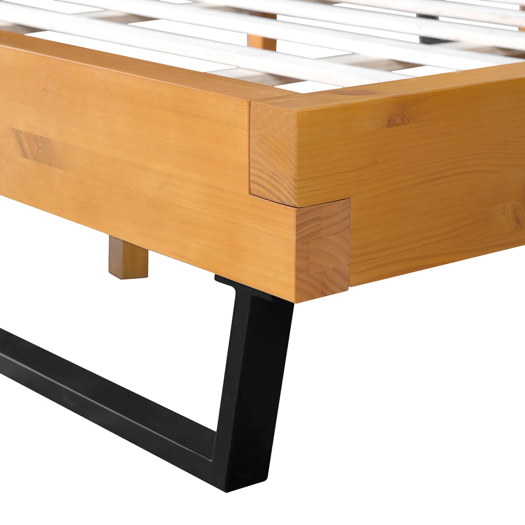 Natural Pine Wood Queen/King Size Bed Frame