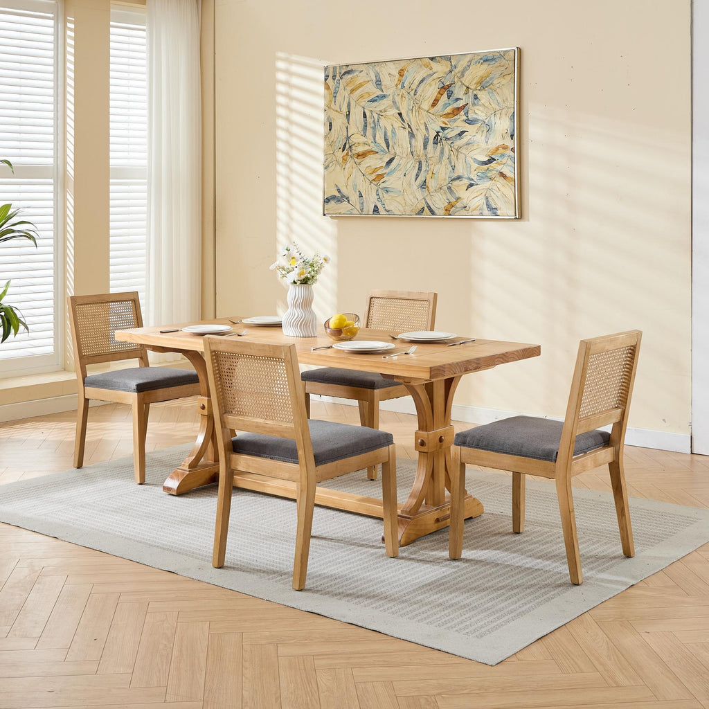 Farmhouse Rattan Dining Chairs (Set of 2)