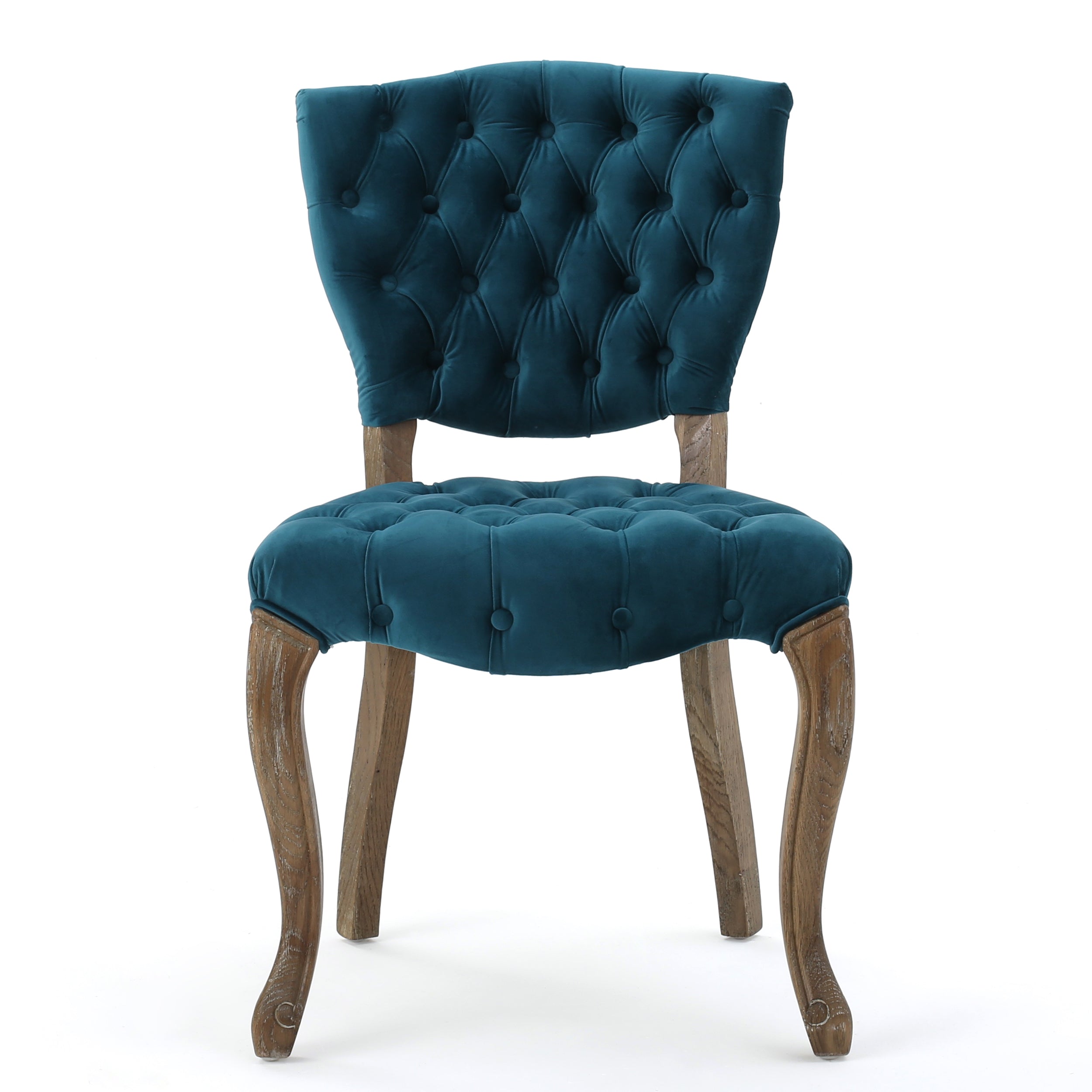 Traditional European Style Tufted Velvet Dining Chairs（Set of 2）