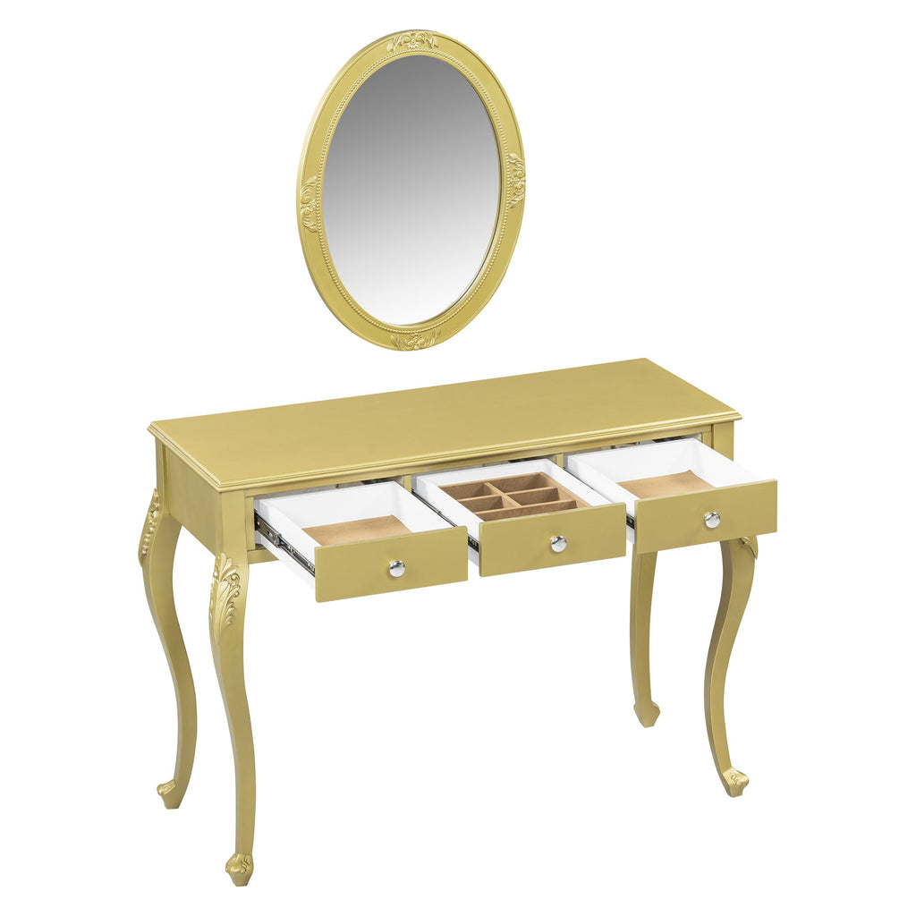 Luxury Makeup Vanity Desk with Oval Mirror