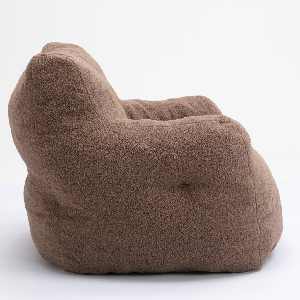 Teddy Fabric Tufted Foam Bean Bag Chair with Memory Sponge
