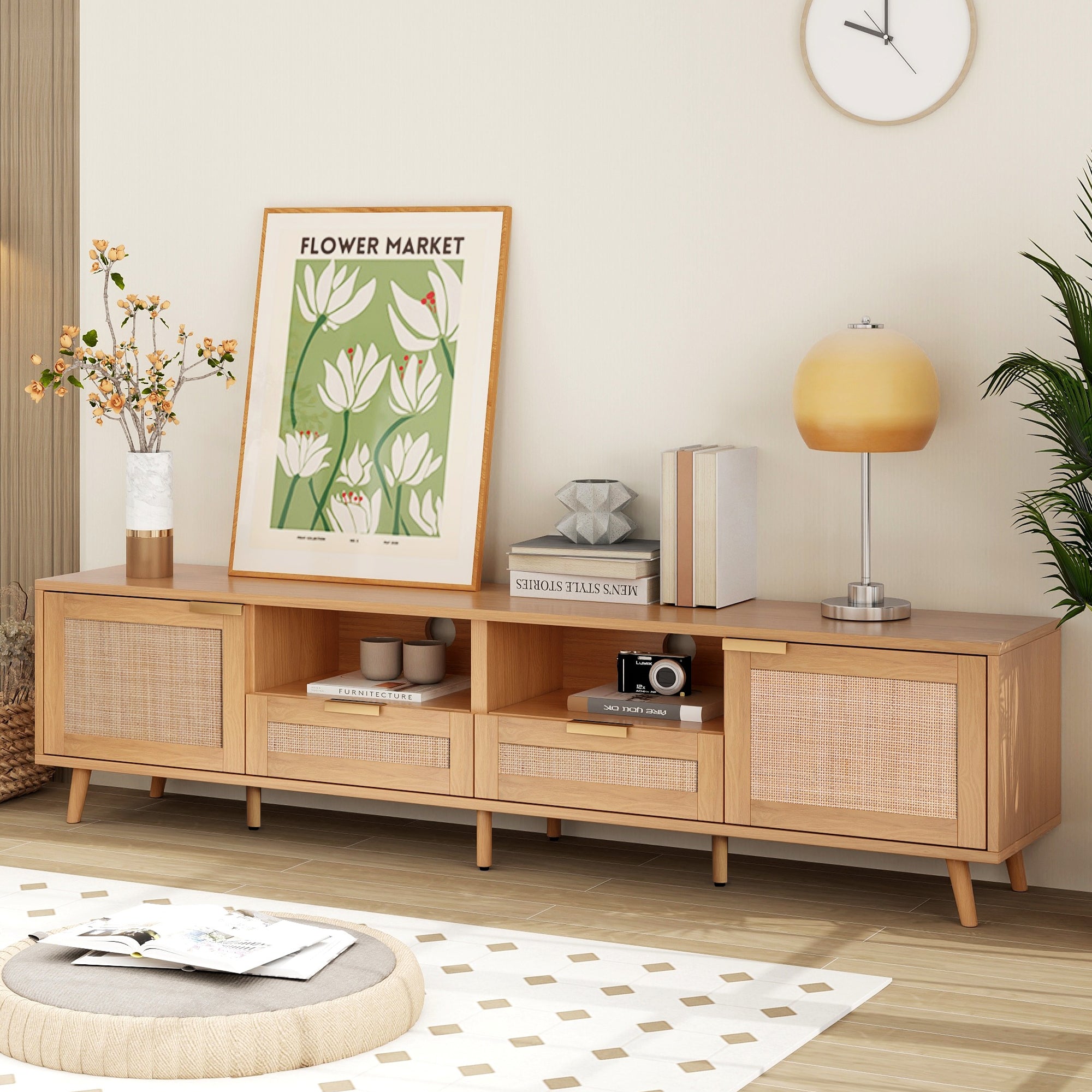 Modern Rattan TV Stand for TVs