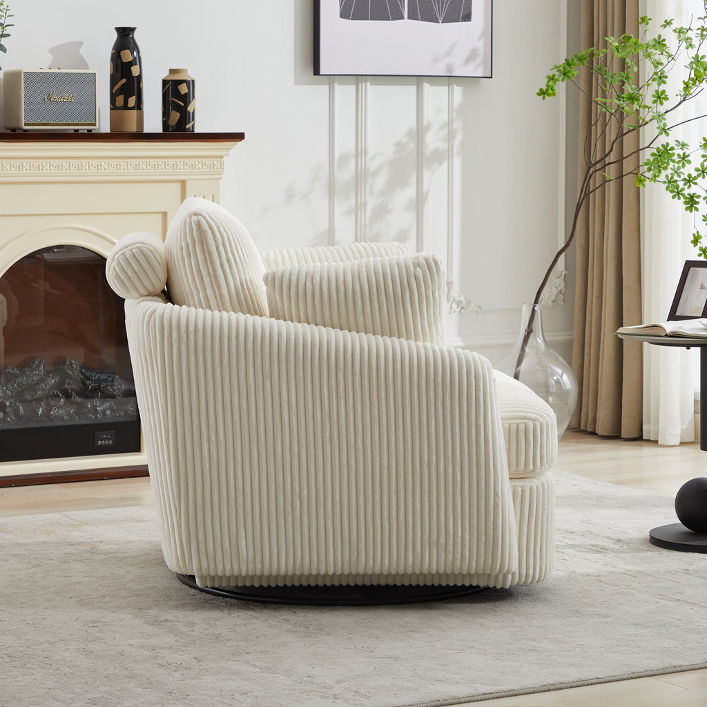 40.55'W Swivel Accent Sofa Chair with 2 Thorw Pillows