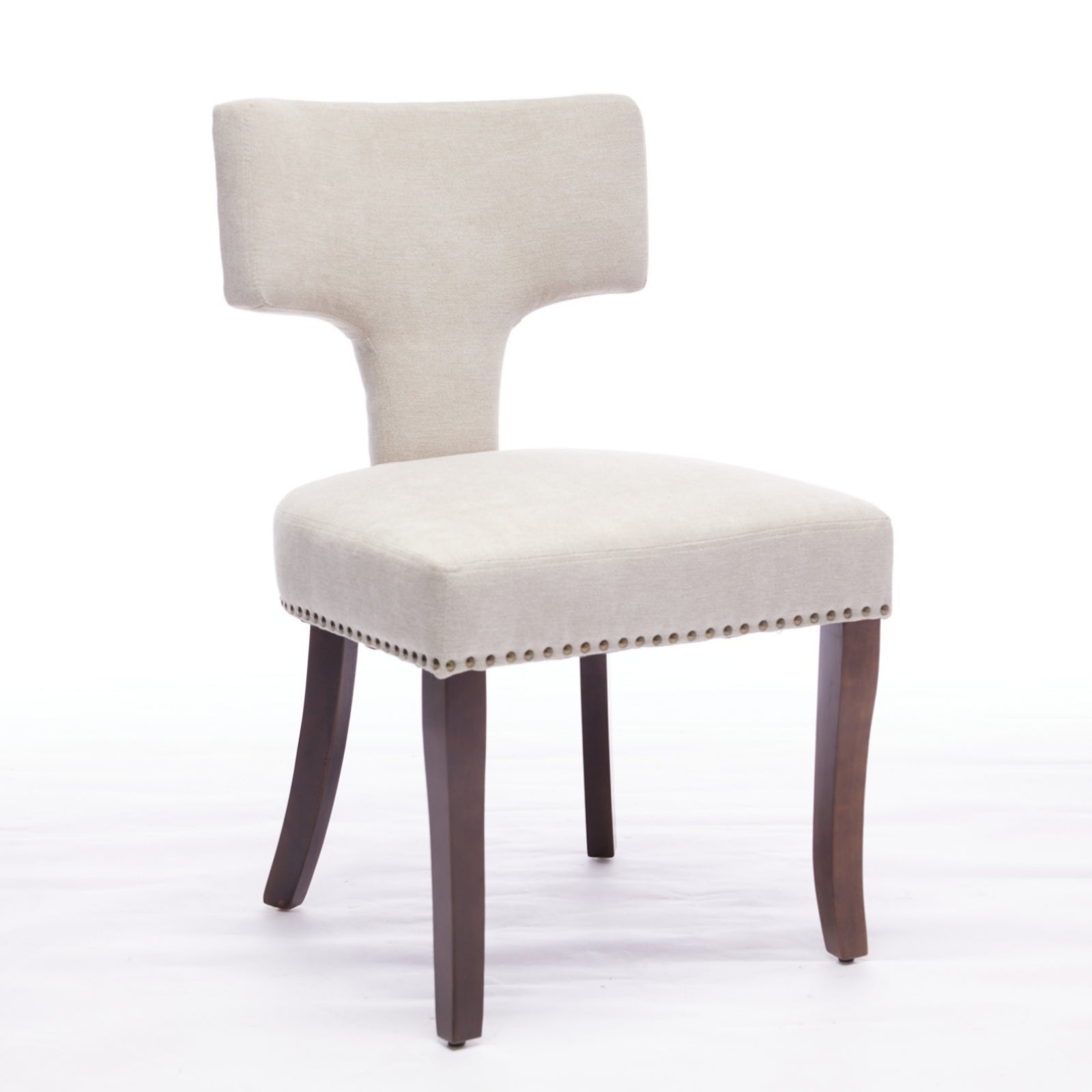 Mid Century Farmhouse Linen Fabric Dining Chairs (Set of 2)