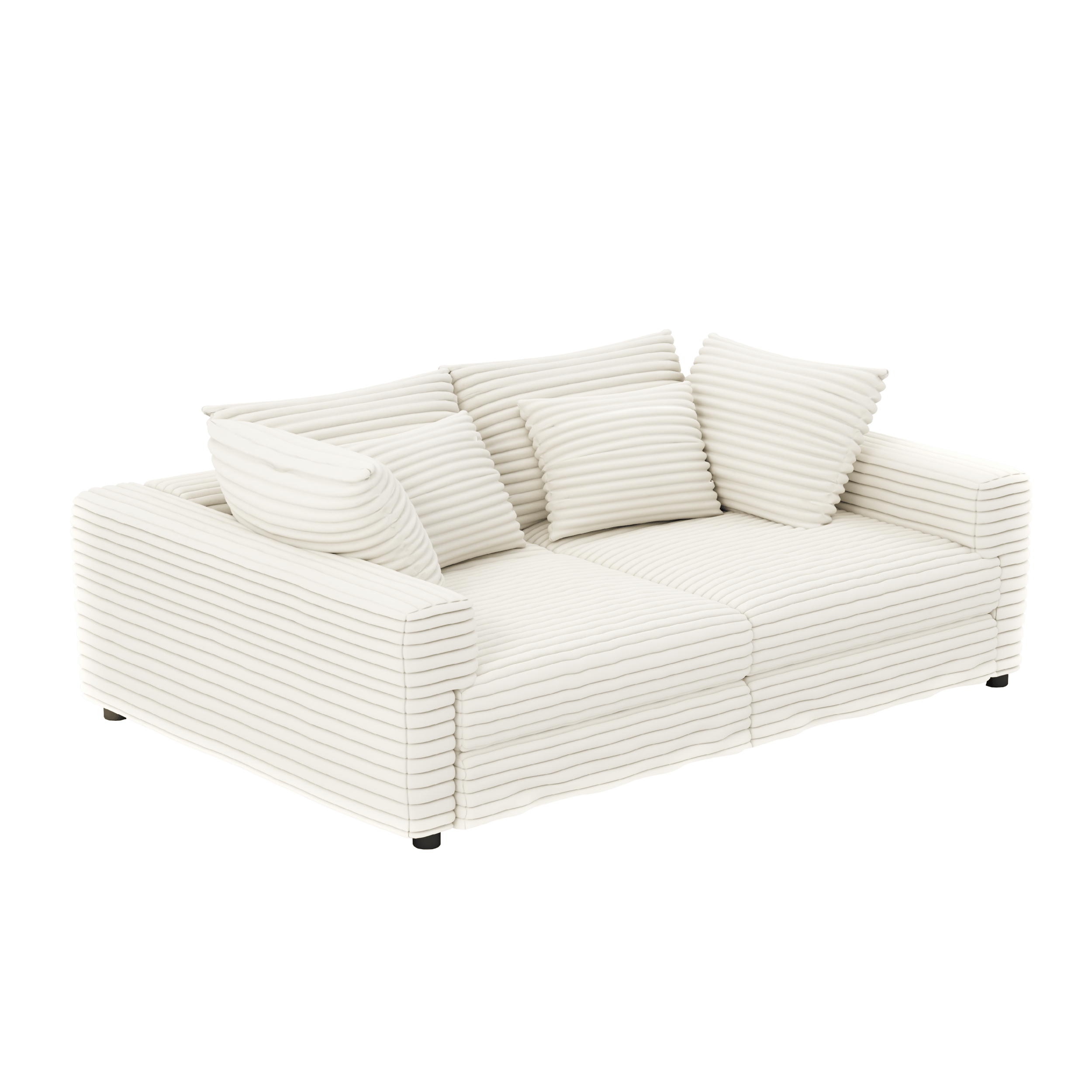 Modern 4 Seat Comfy Upholstered Sofa + Ottoman Option