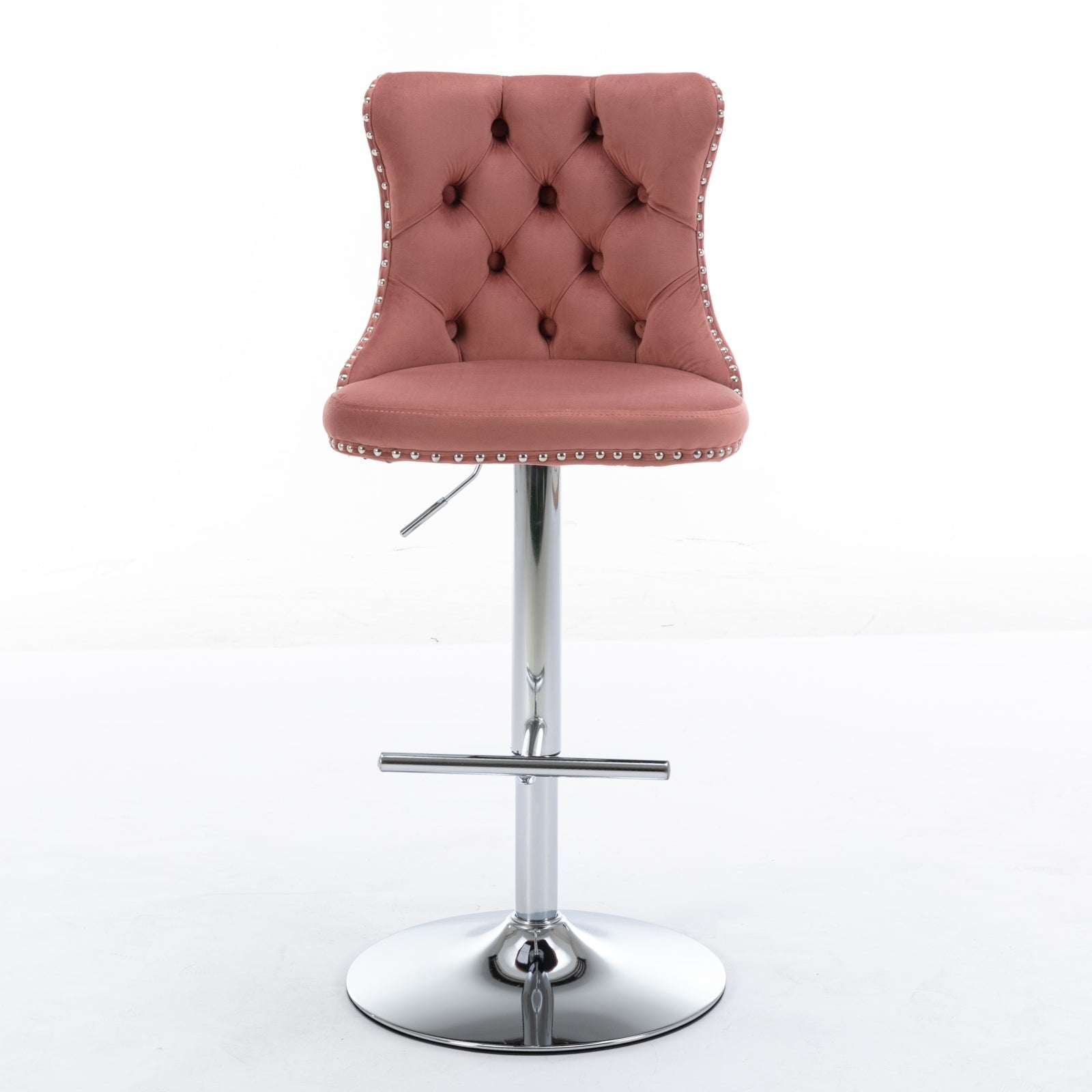 25-33 Inch Modern Velvet Swivel Barstools (Set of 2)