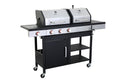 Propane Gas and Charcoal Grill Combo Griddle Grill with Side Burner