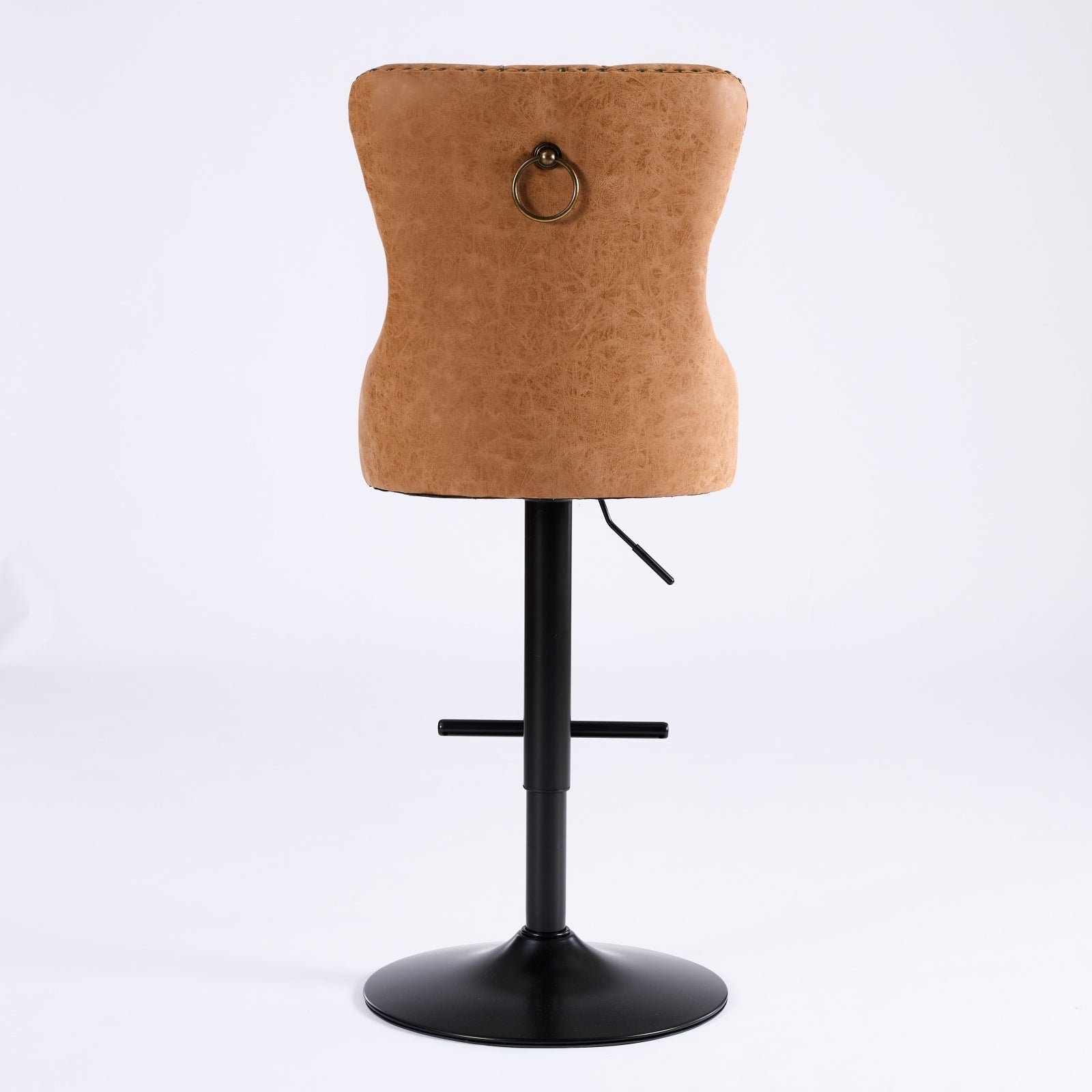 Aged and Retro PU Swivel Barstools Adjusatble Seat Height (Set of 2)