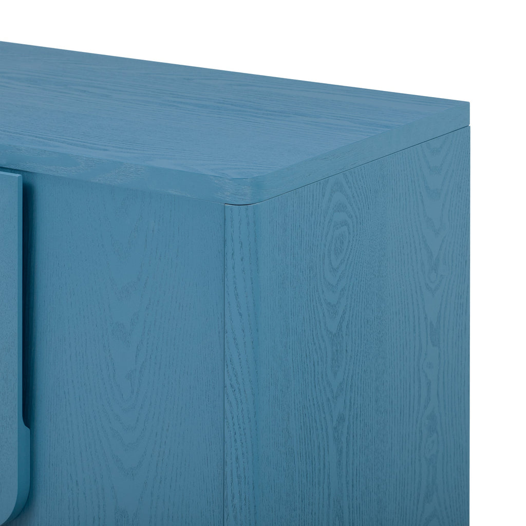 Wood Storage Cabinet with Unique Arc Handles