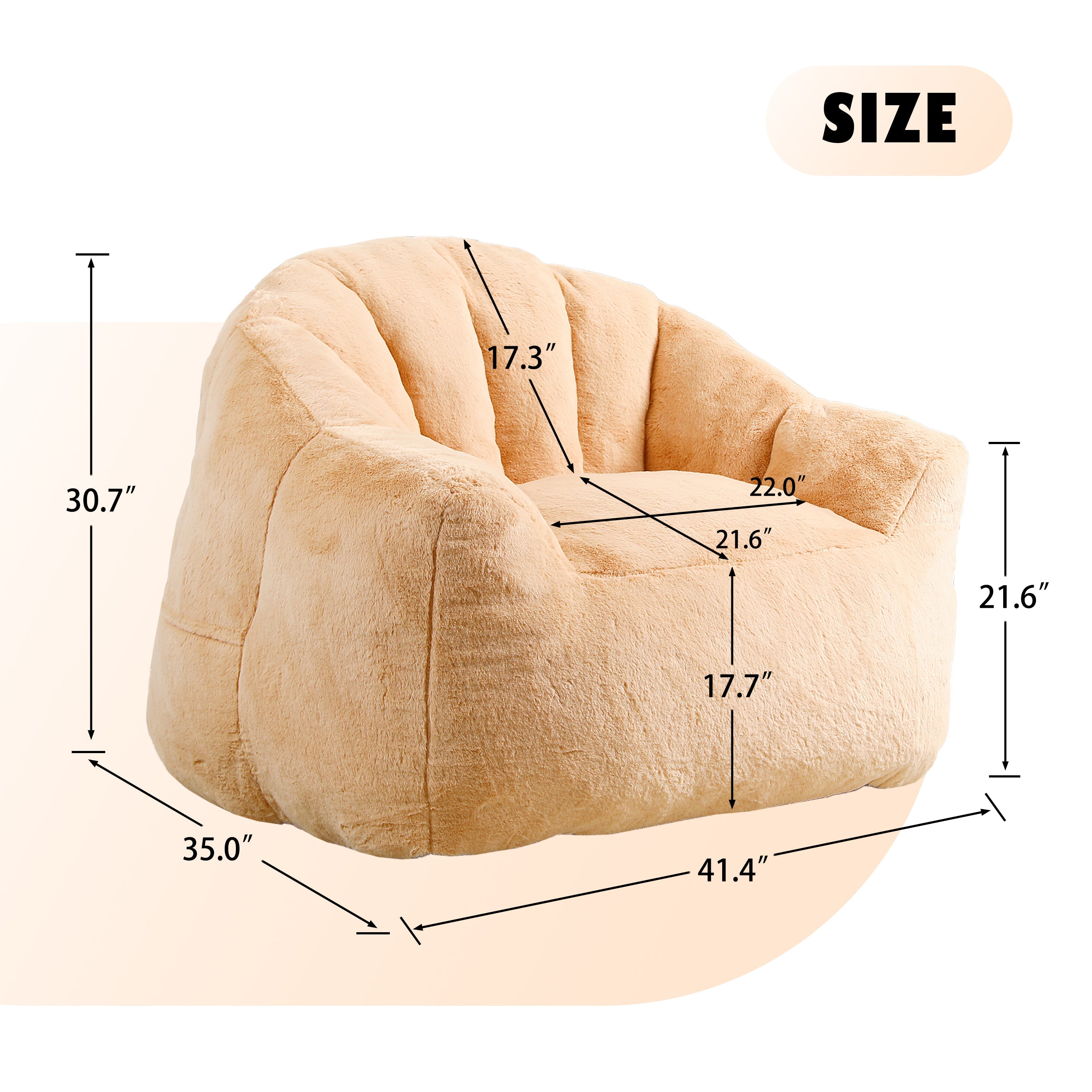 Bean Bag Sofa Chair with Armrests Stuffed