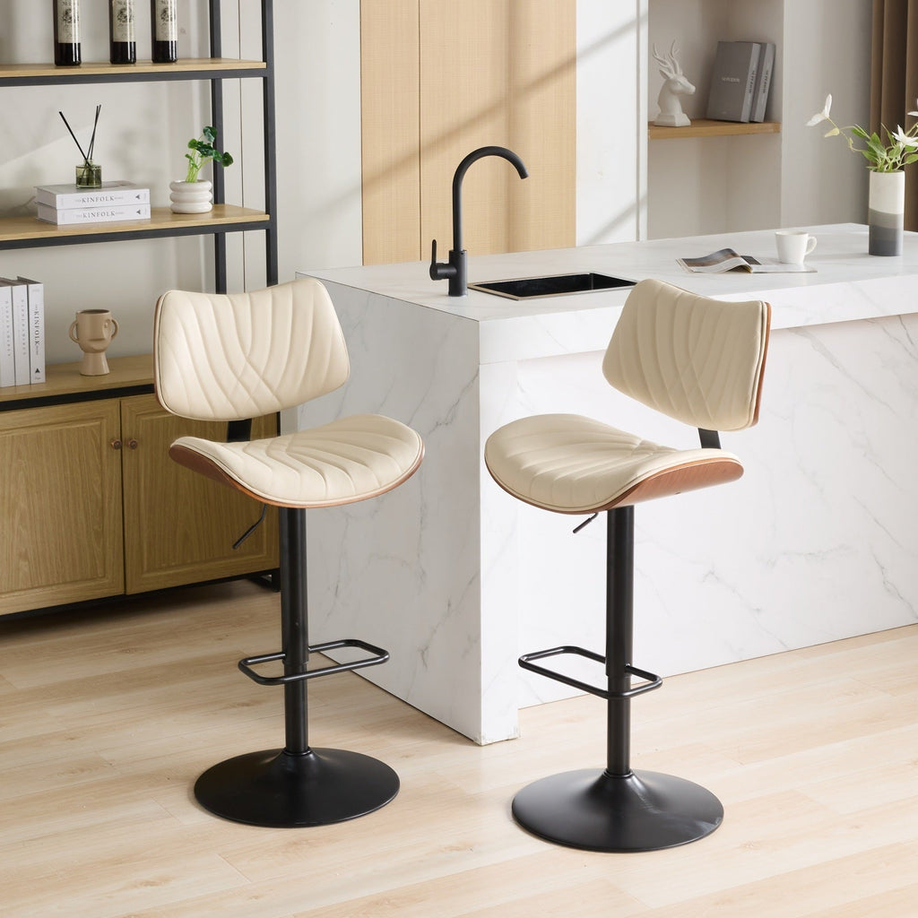 Mid Century Walnut Bentwood Bar Stools