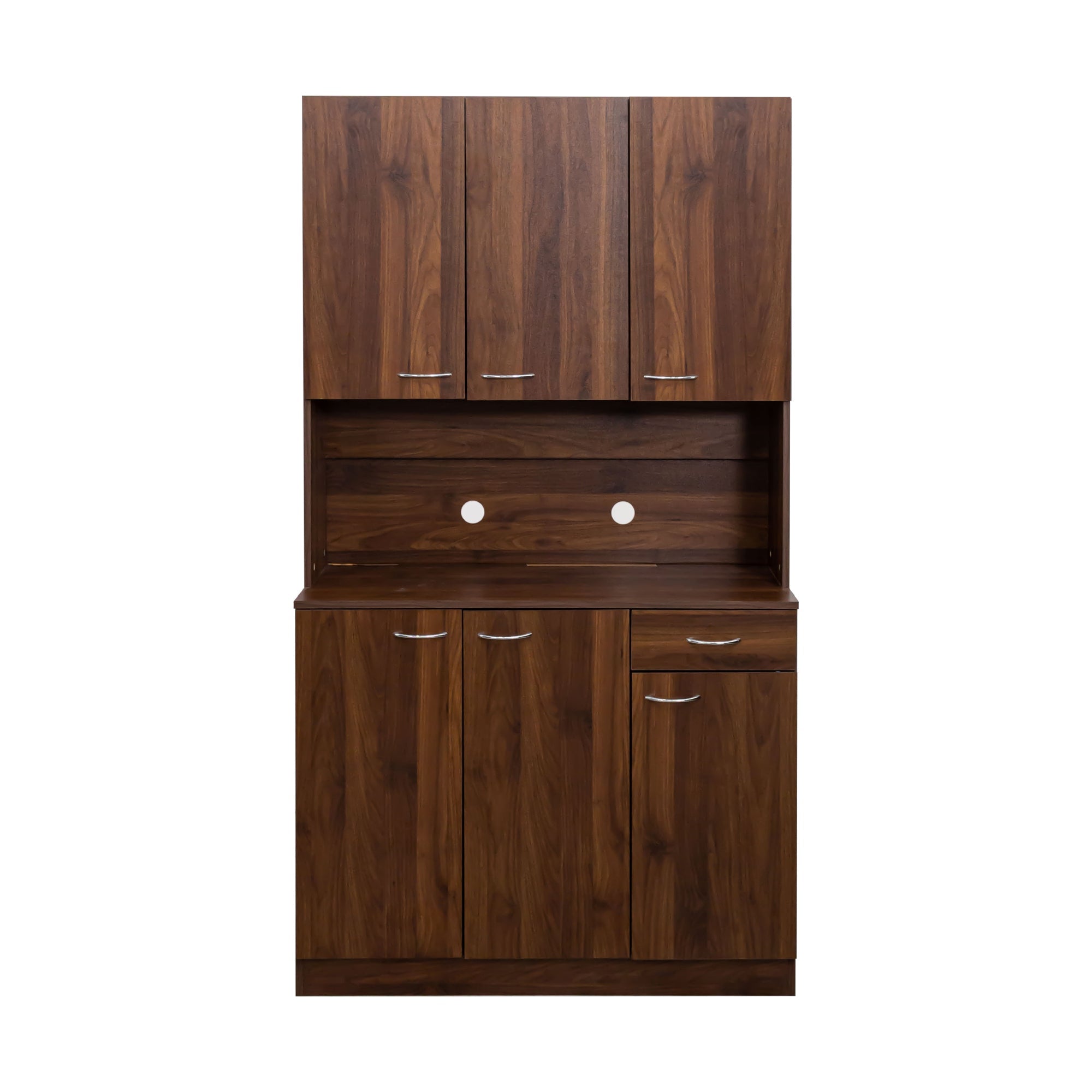 70.87' Tall White Kitchen Cabinet with 6-Doors