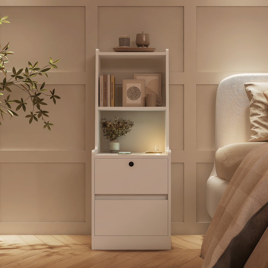 Modern Smart Nightstand with Charging Station