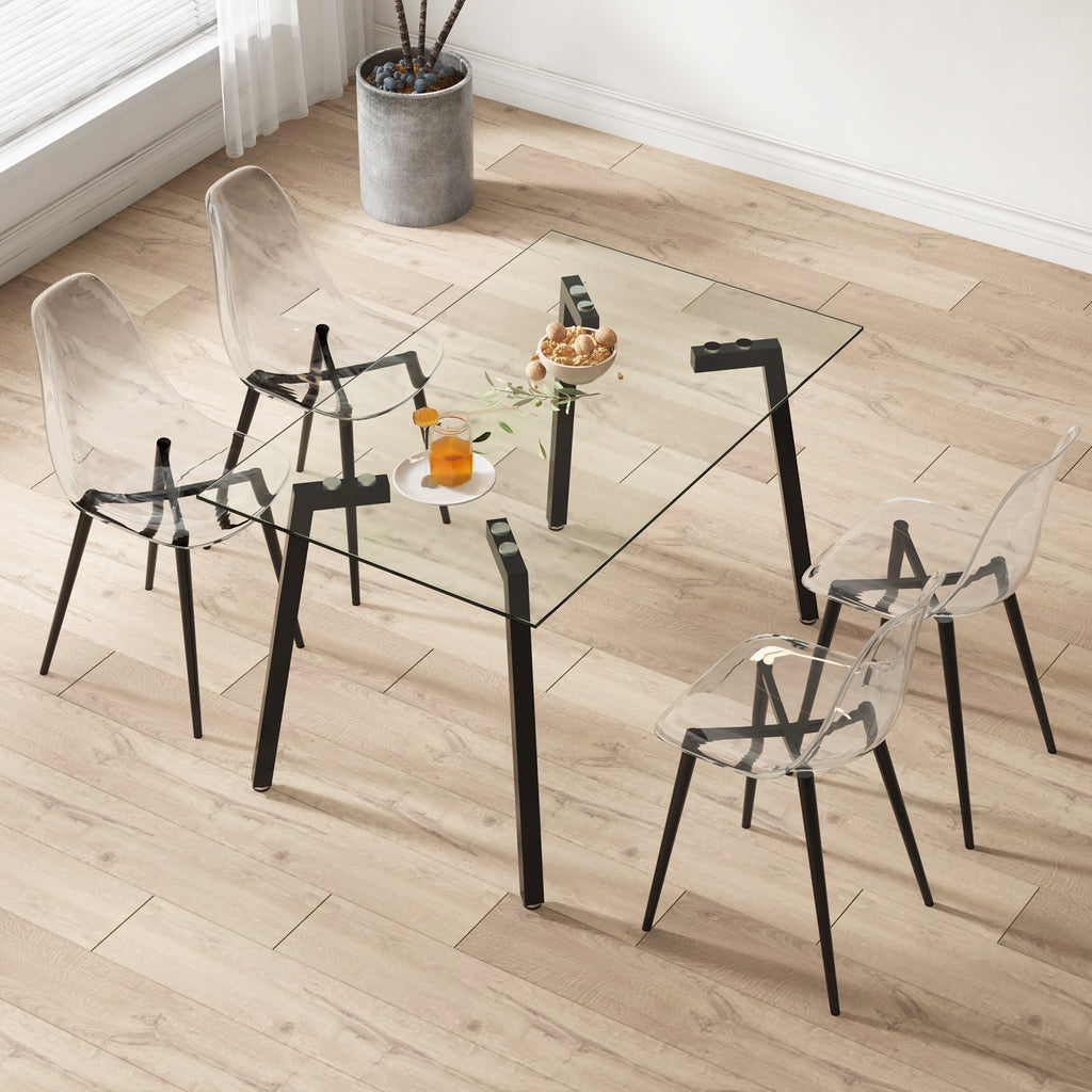 Modern Minimalist Transparent Metal Dining Chairs