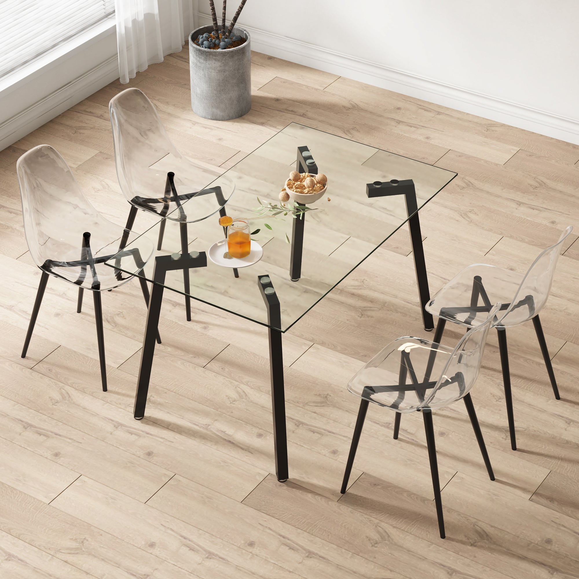 Modern Minimalist Transparent Metal Dining Chairs