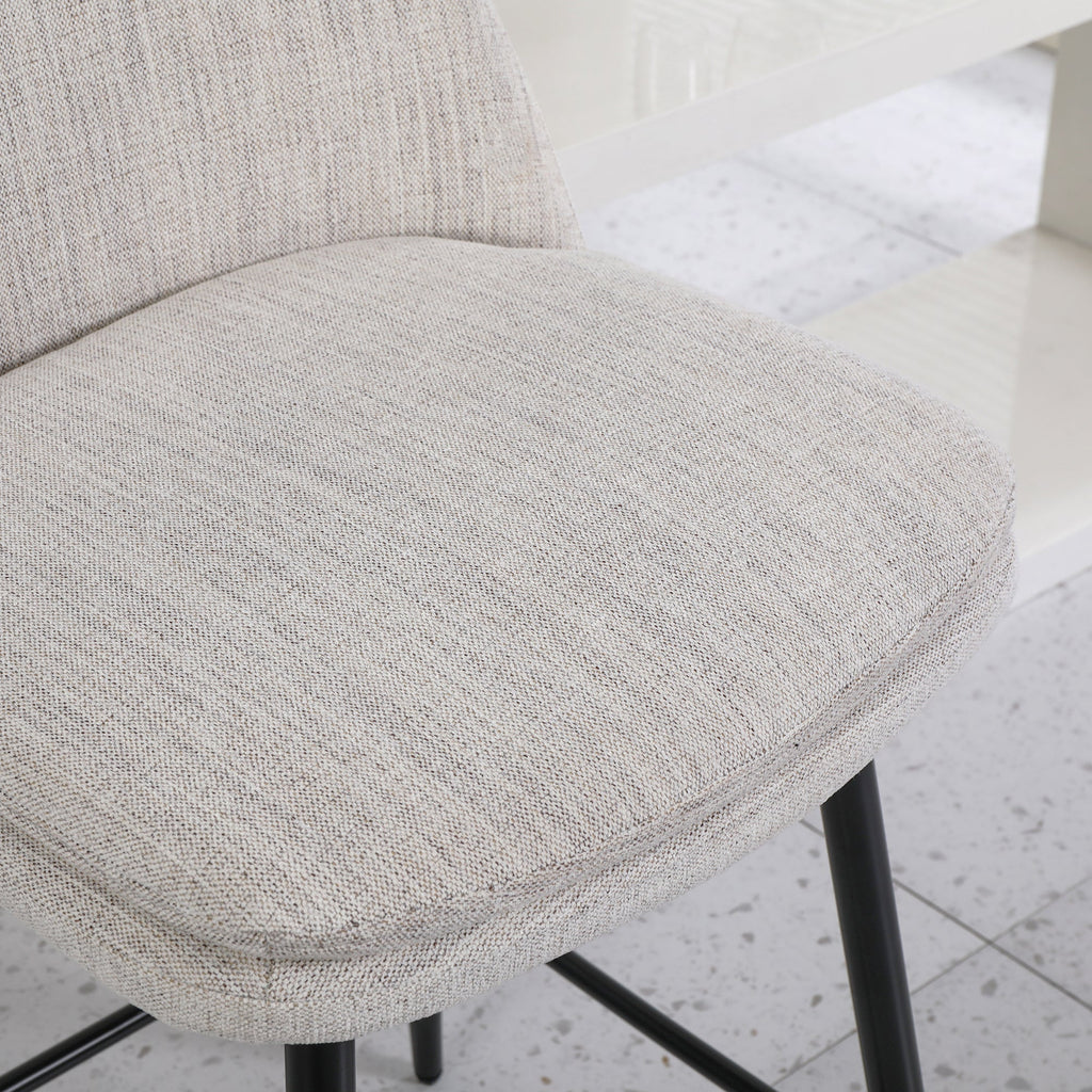 Linen/PU 360° Swivel Barstools (Set of 2)