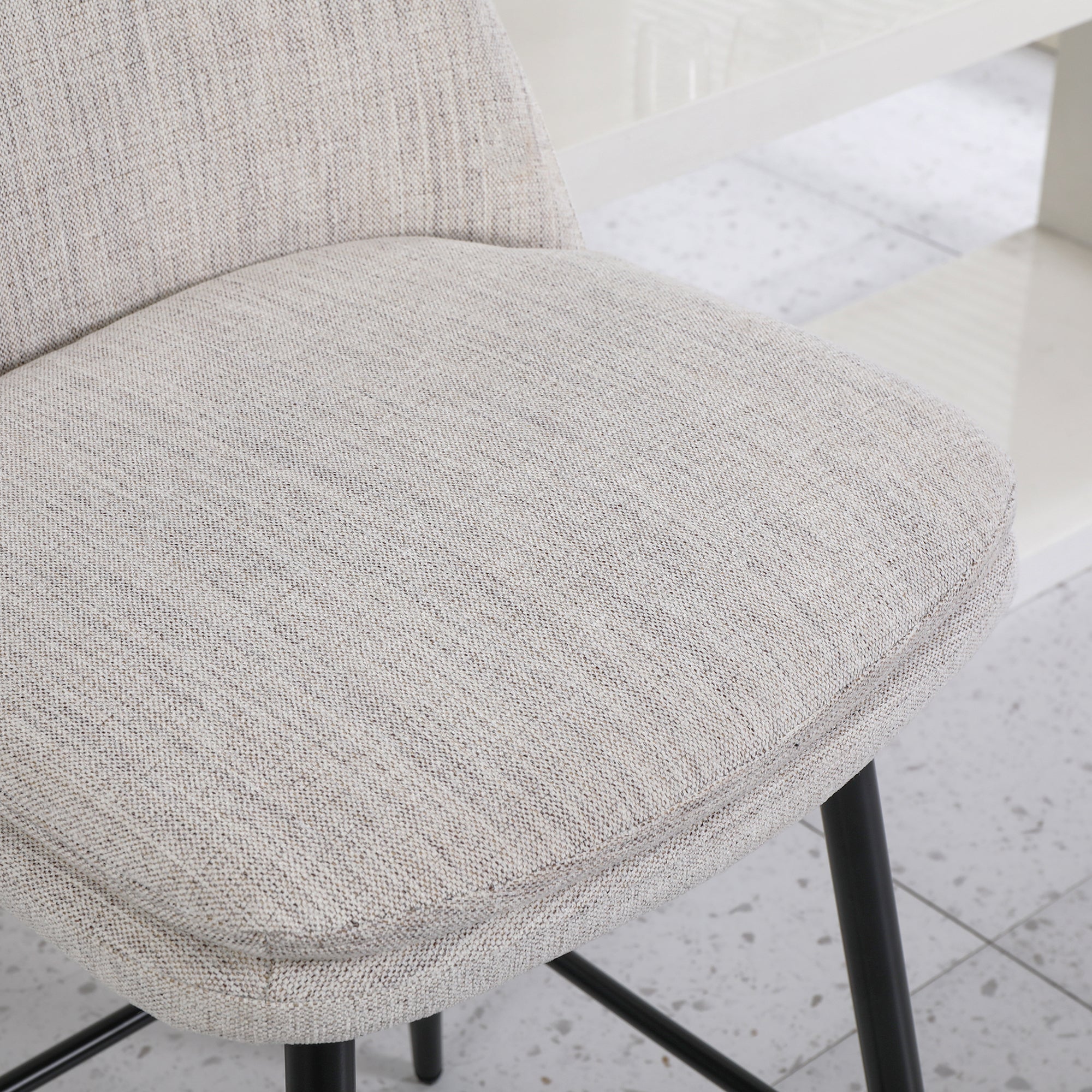 Linen/PU 360° Swivel Barstools (Set of 2)