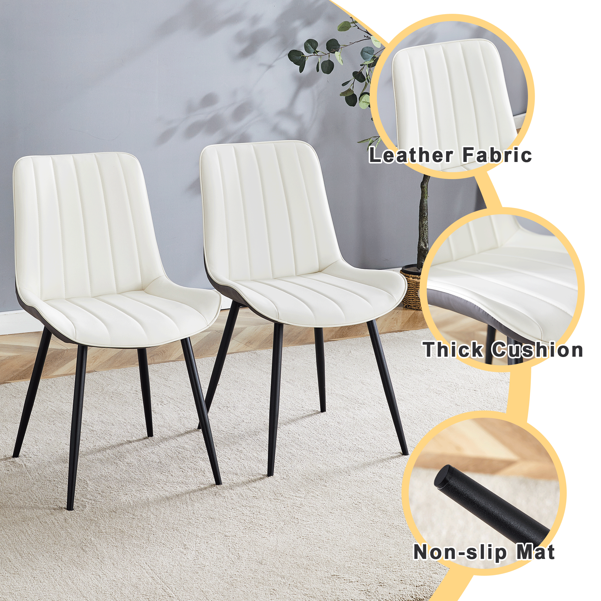 4Pcs Modern Minimalist Dining Chair Set