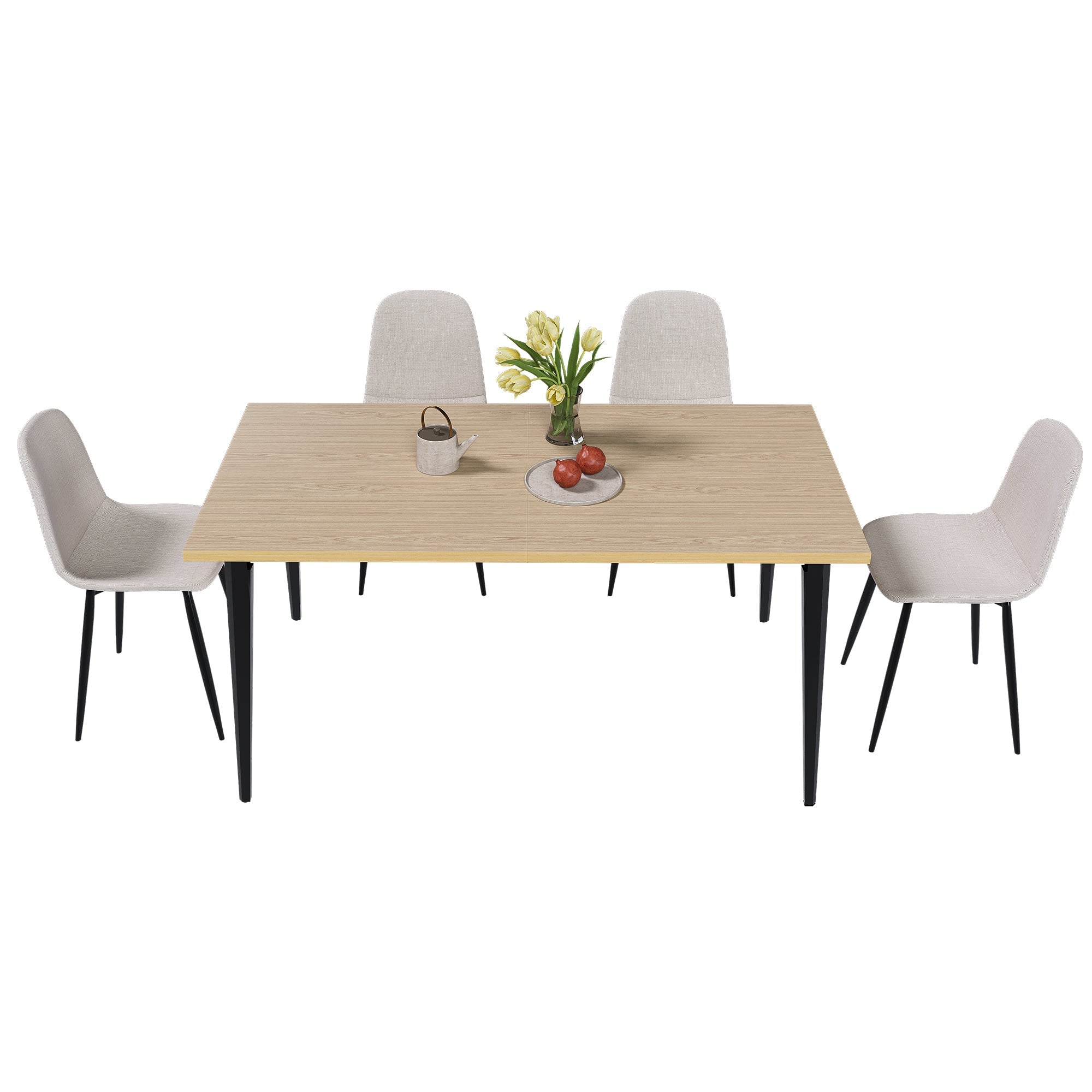 63-inch Farmhouse Industrial Dining Table Set