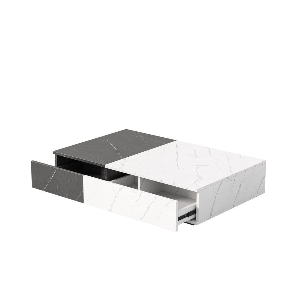 Modern Style Walnut Coffee Table with two Storage Spaces