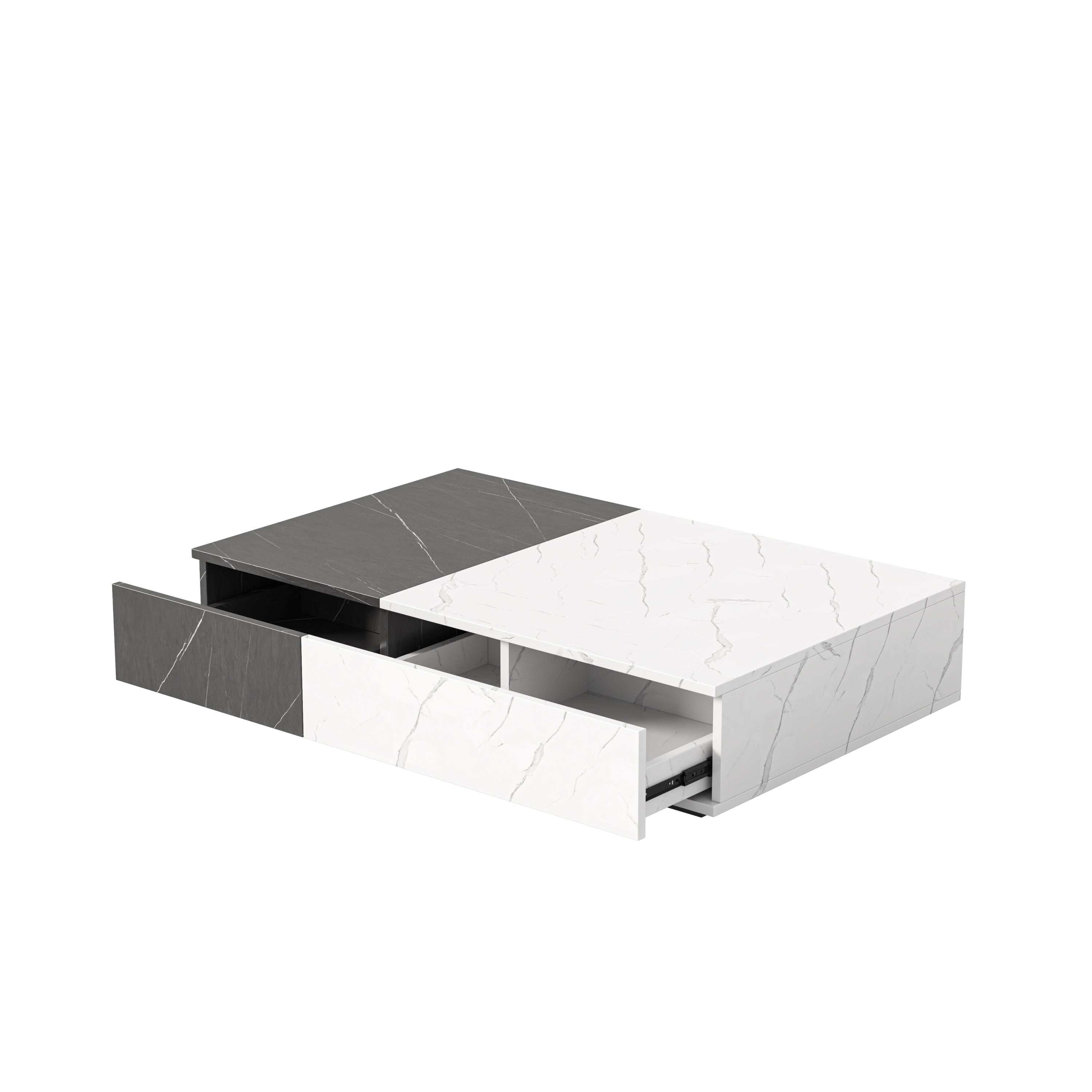 Modern Style Walnut Coffee Table with two Storage Spaces