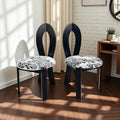 Key-Design Linen Upholstered Dining Chairs (Set of 2)