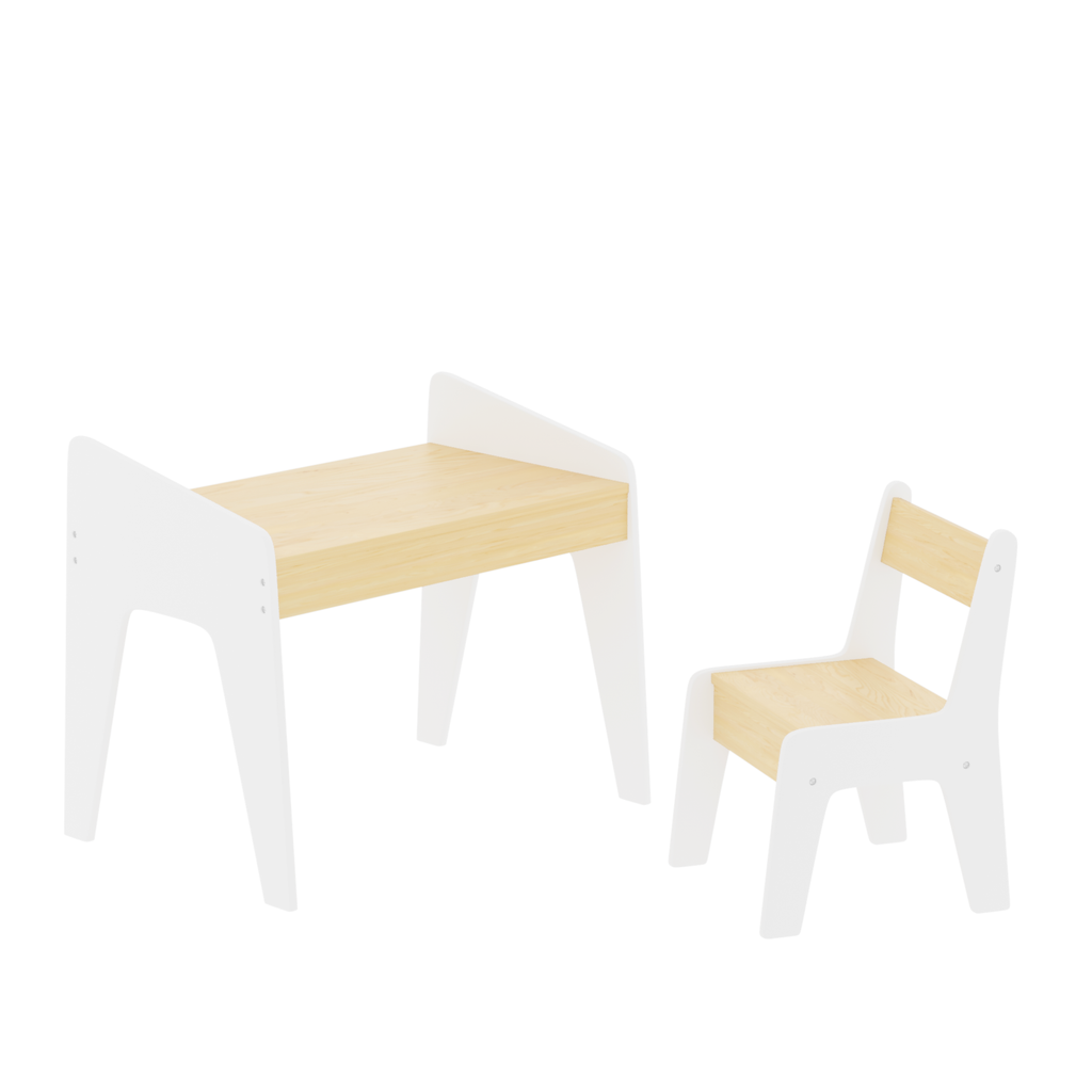 Kids Wooden Table Set with One Chair